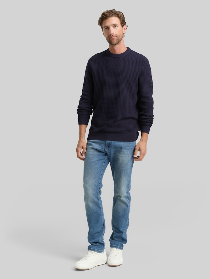 Strickpullover mit Rundhalsausschnitt von Men, sky captain blue