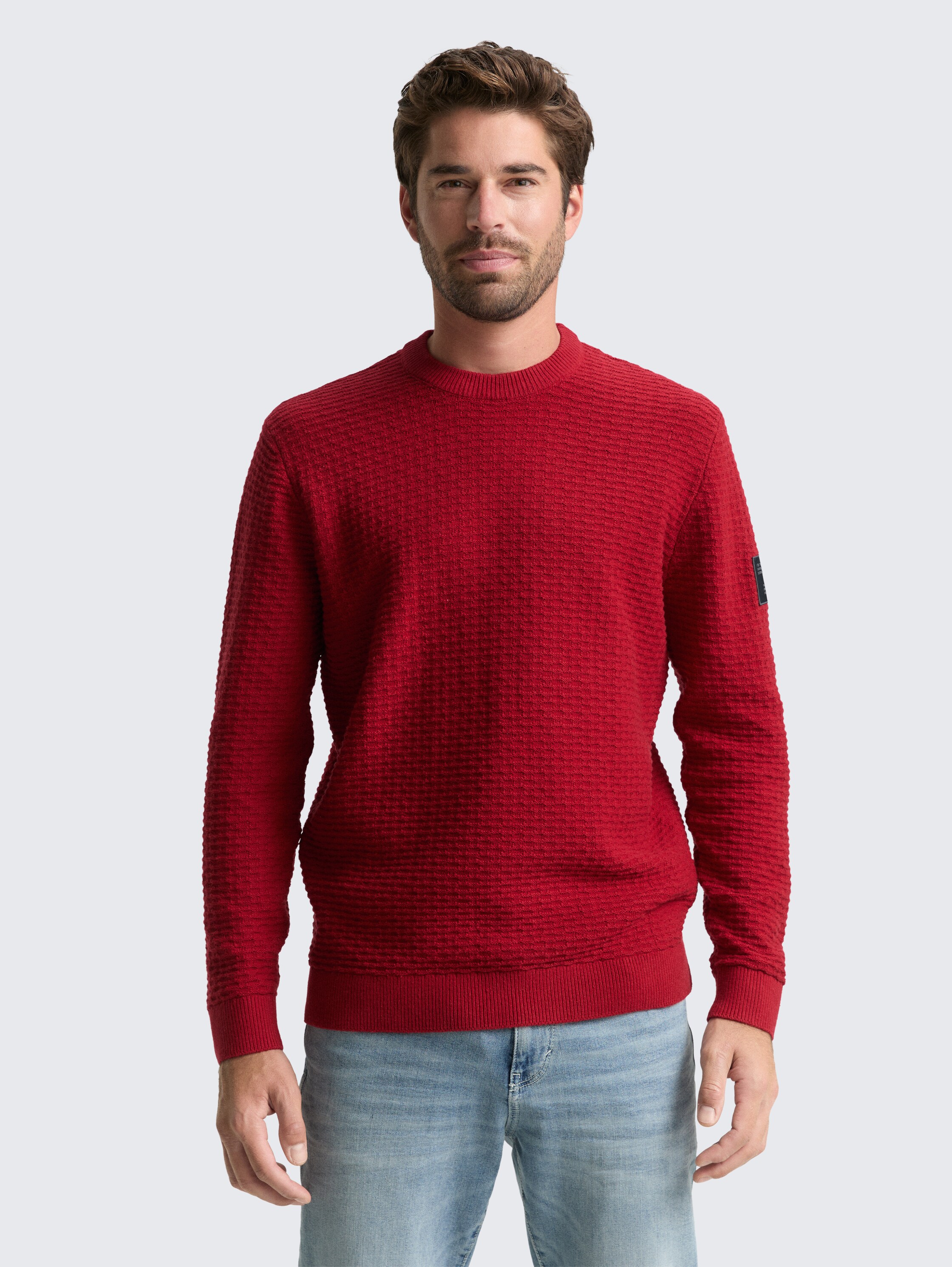 Knitted jumper with round neck - coach_red - 