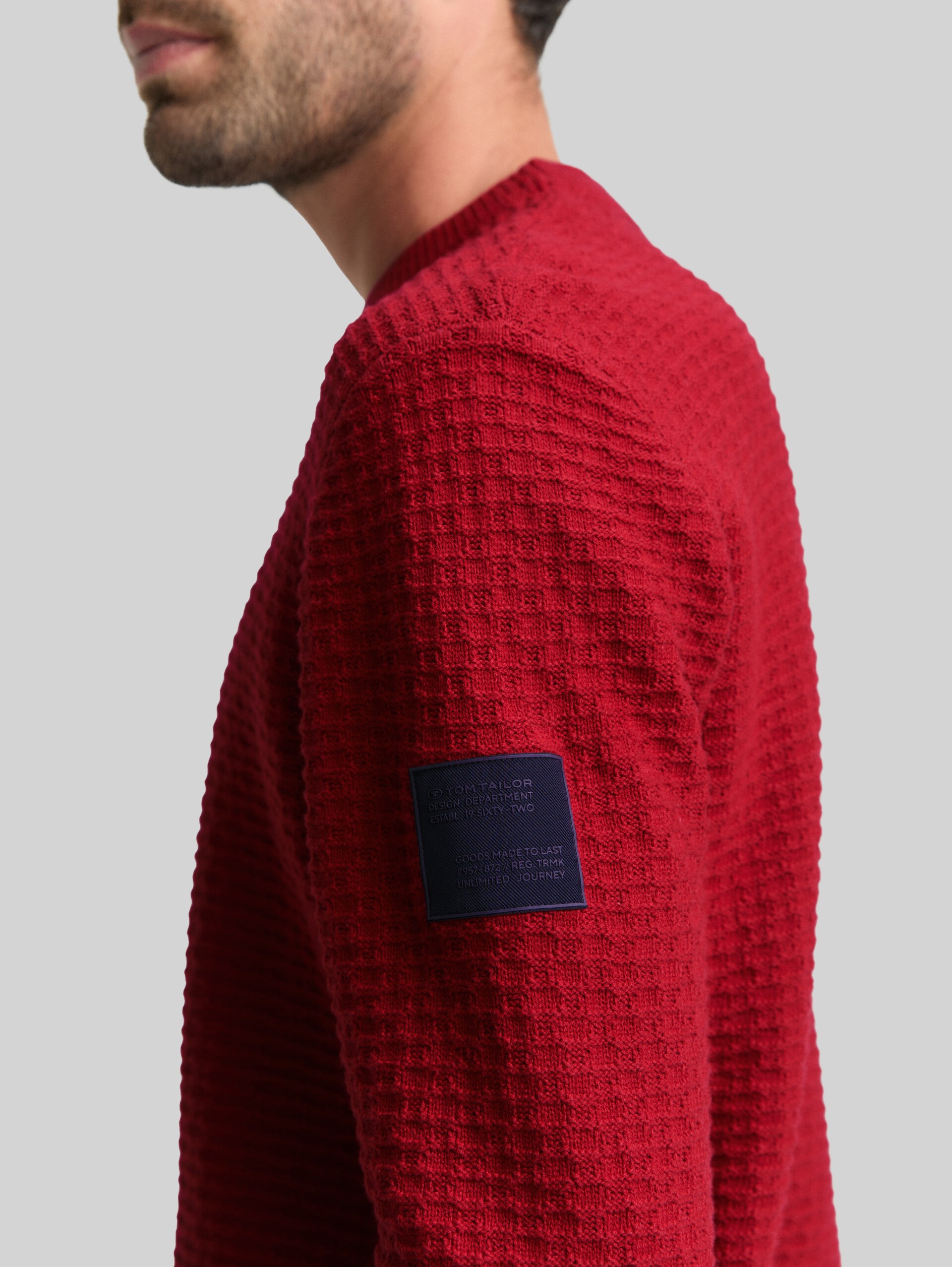 Knitted jumper - Coach Red - Detail model view