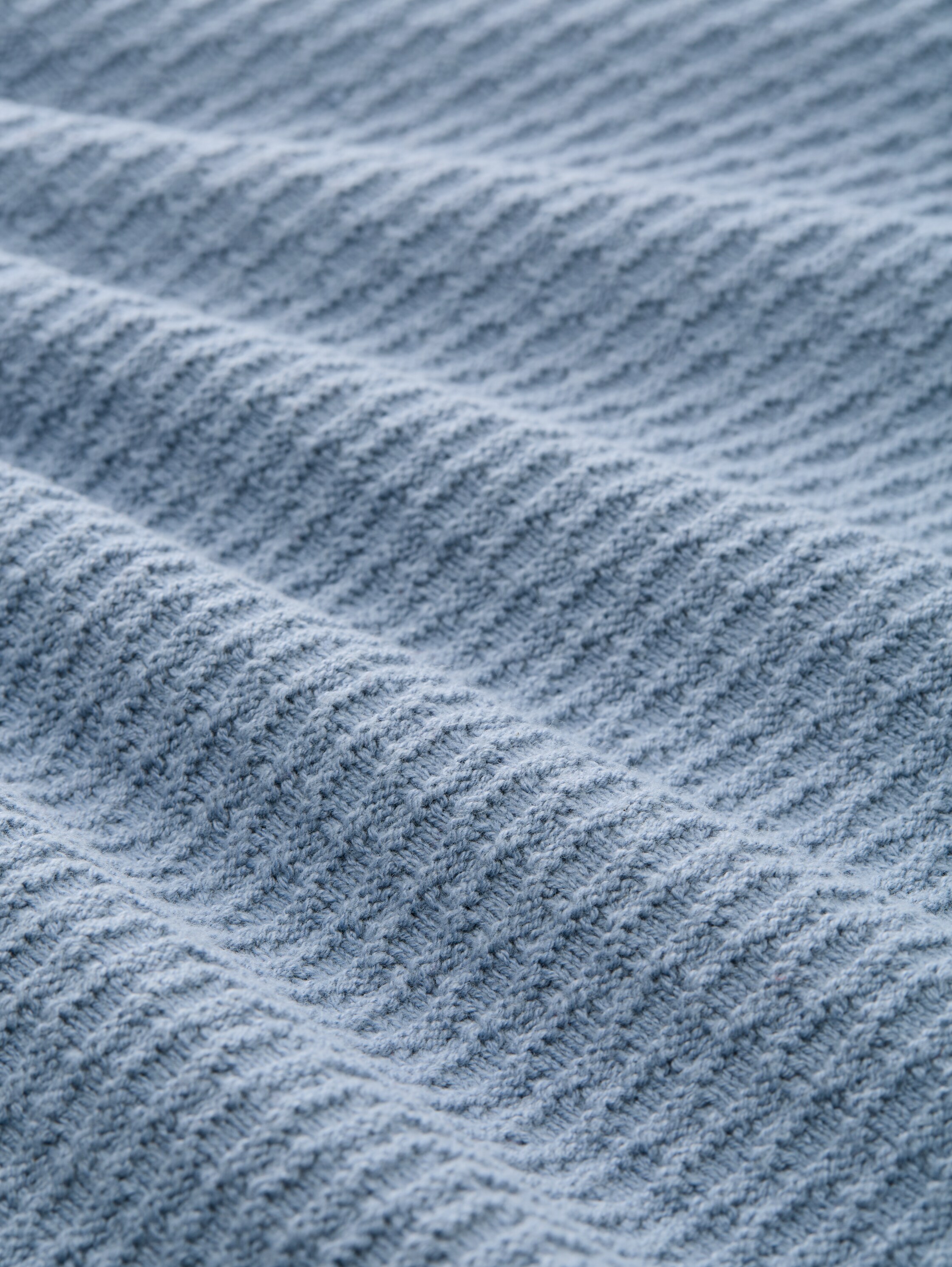 Gebreide trui met ronde hals - faded_denim_blue - 