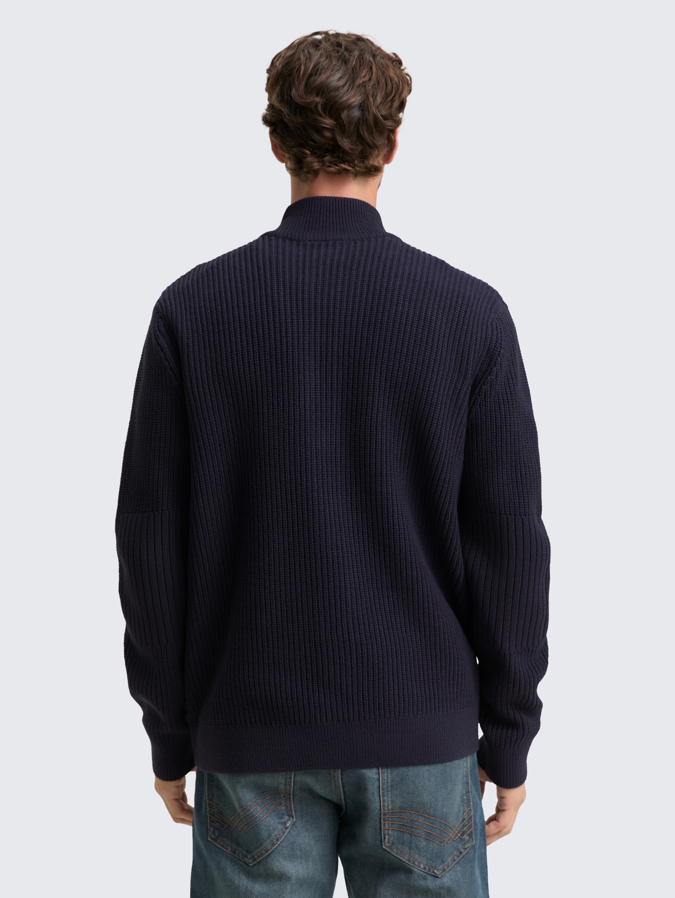 Gebreid vest met knoopsluiting - sky_captain_blue_1 - 