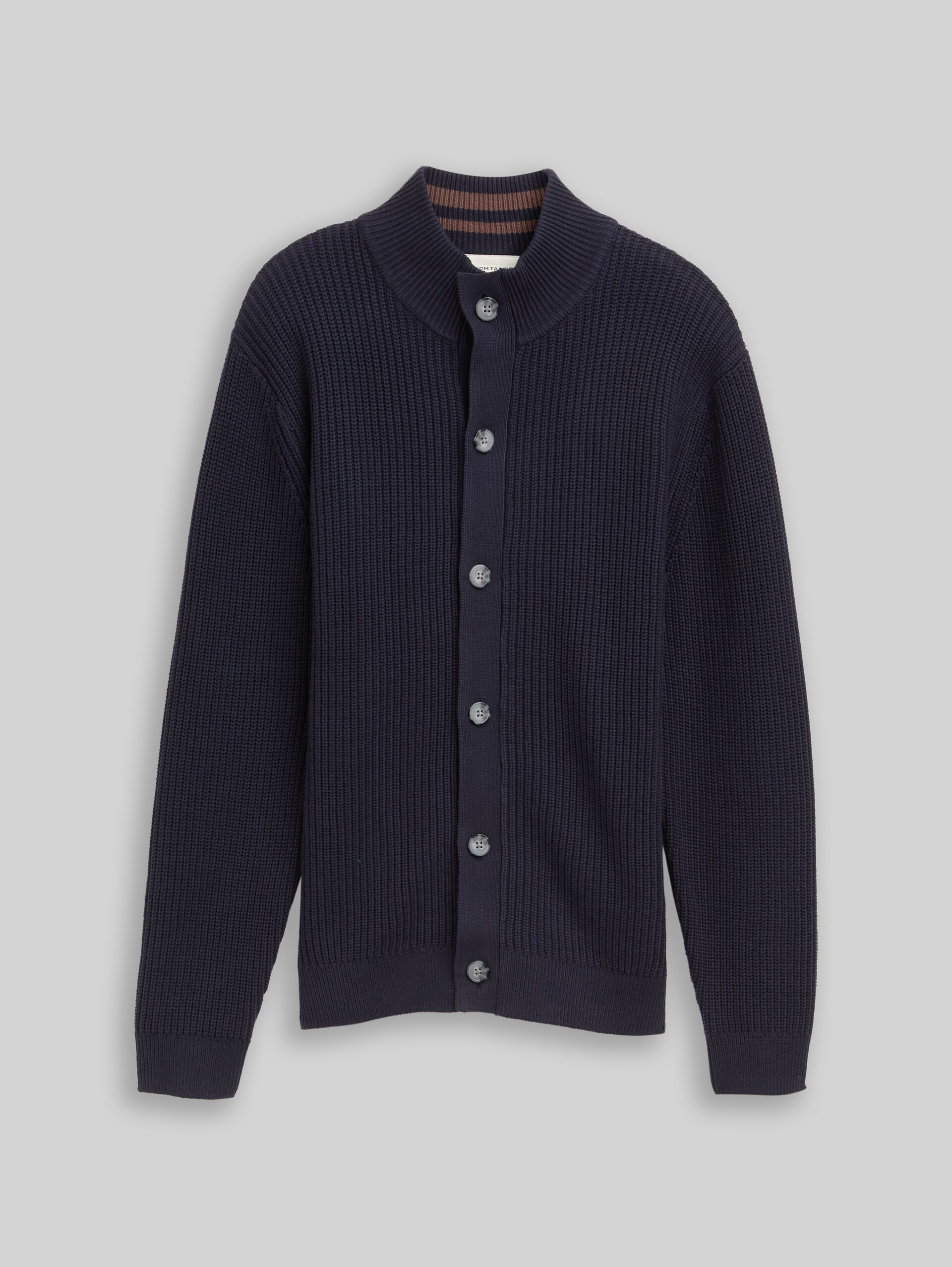 Cardigan with button placket - sky captain blue
