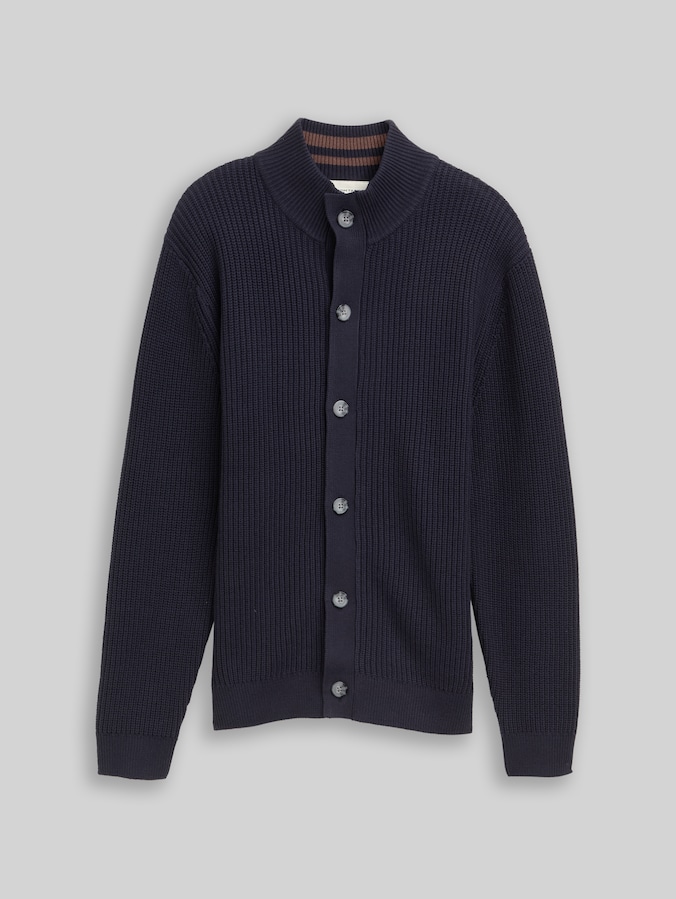 Strickjacke mit Knopfleiste von Men, sky captain blue