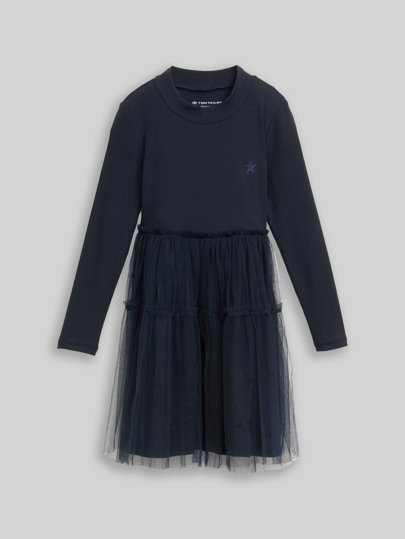Mini dress with tulle skirt by Mini Girls, sky captain blue