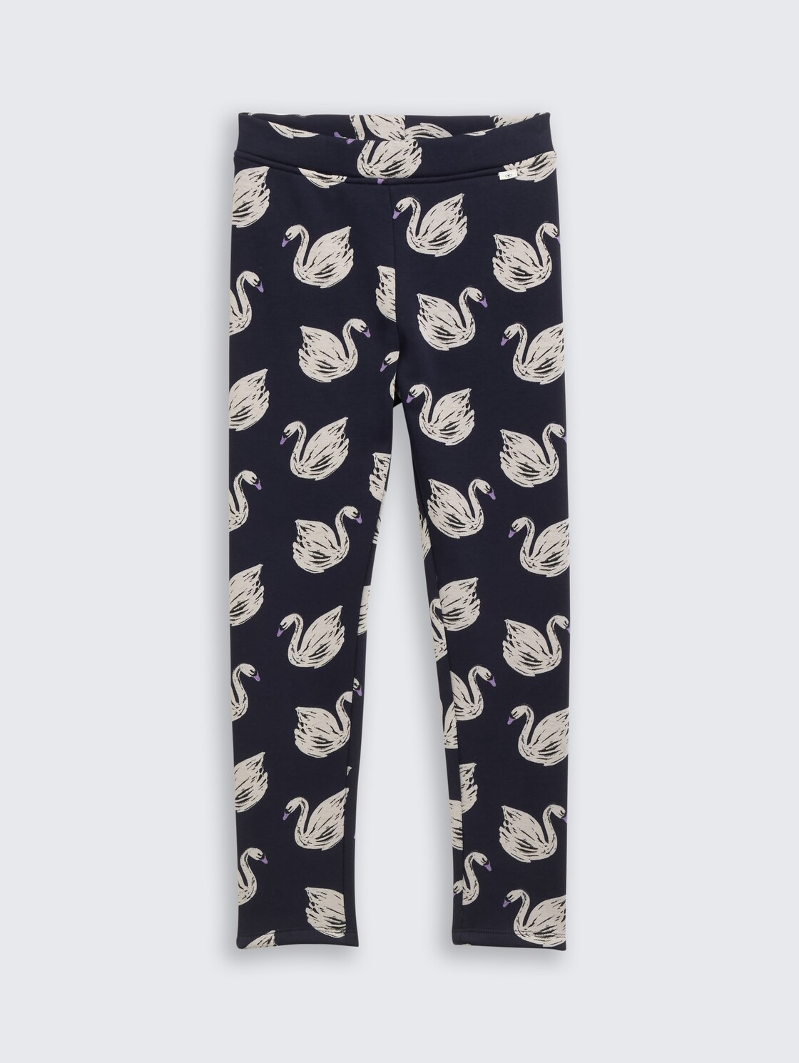 Leggings mit weichem Innenfutter - dark blue swan print
