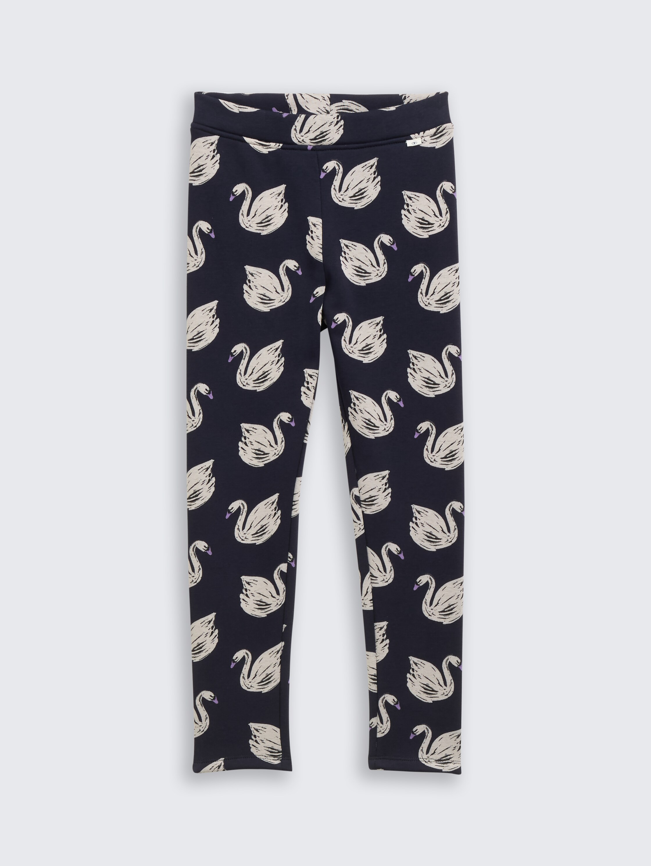 Legging met zachte binnenvoering - dark_blue_swan_print - 