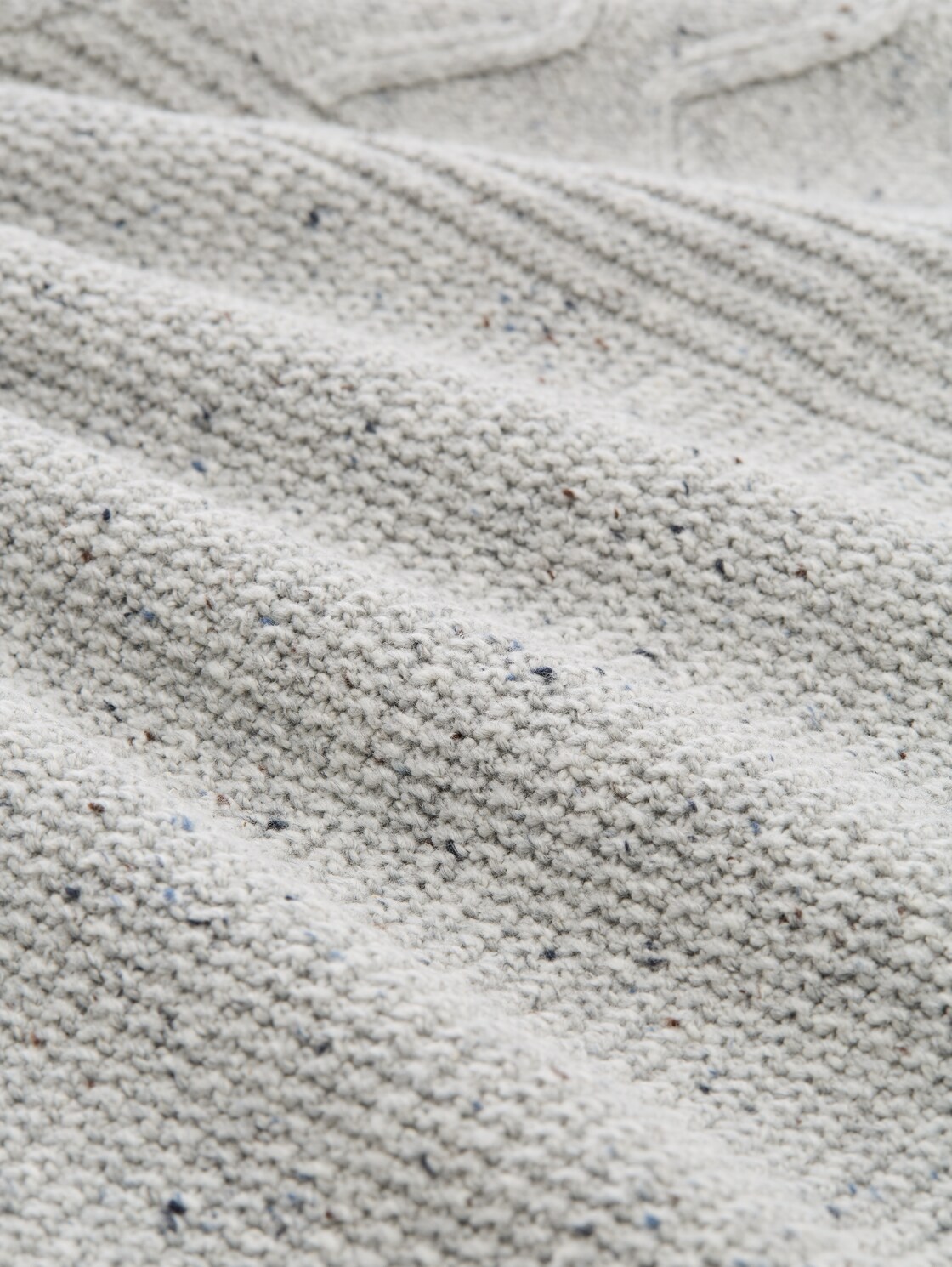 Strickpullover mit Strukturmix - grey melange multi neps - Material-Ansicht