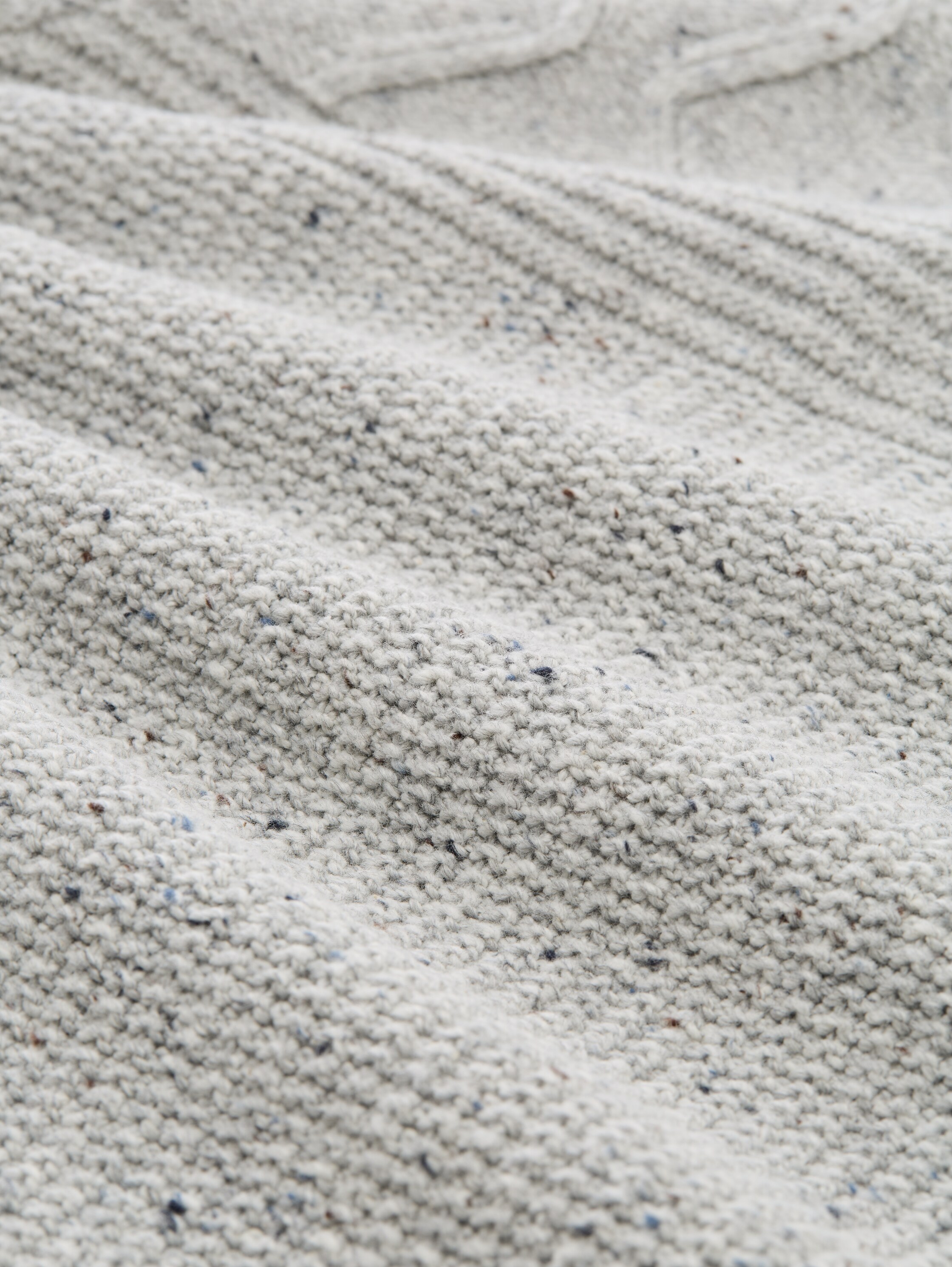 Pull en maille avec mélange de textures - grey melange multi neps - Vue de la matière