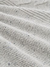 Knitted jumper with mixed textures - grey melange multi neps - Material view