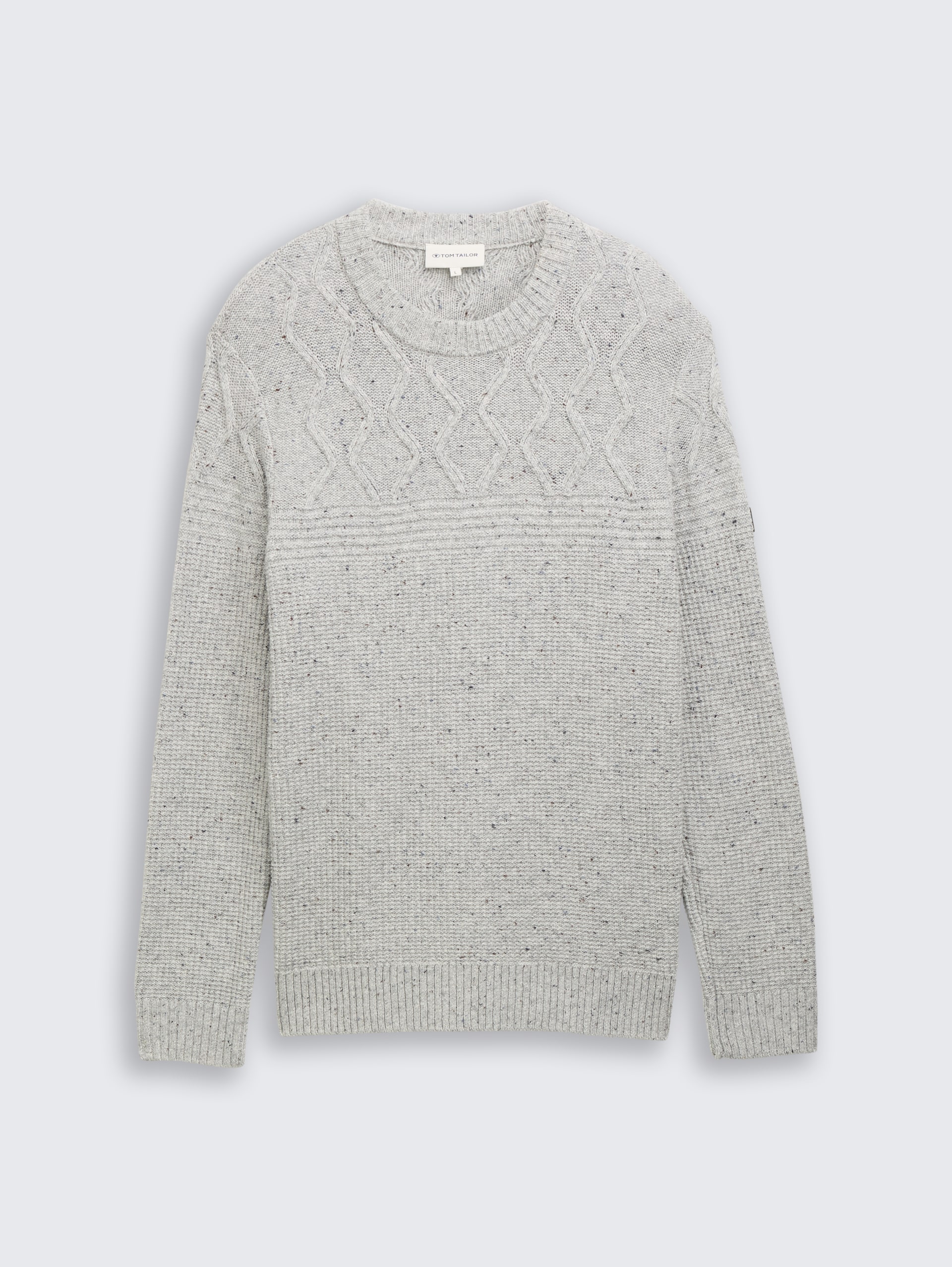 Strickpullover mit Strukturmix - grey melange multi neps