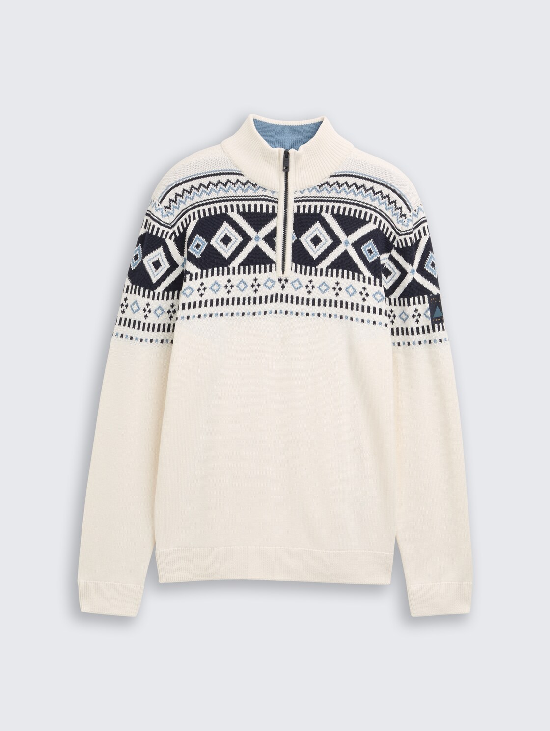Fair-Isle Troyer Strickpullover - offwhite fair isle design