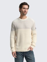 Sweat simple - offwhite grey plated mouline - Découpe Vue de face du modèle