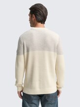 Sweat simple - offwhite grey plated mouline
