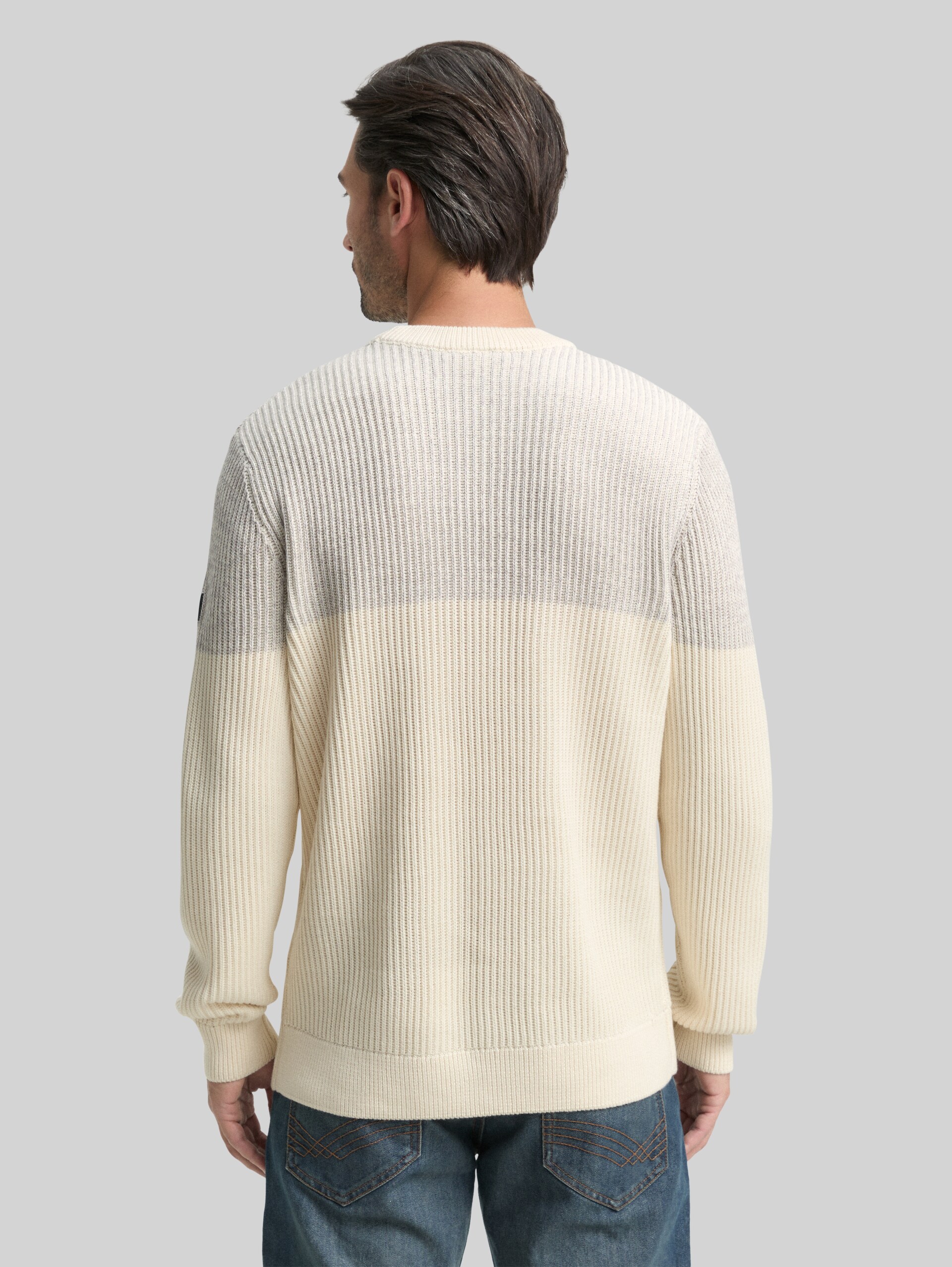 Knitted jumper - offwhite grey plated mouline