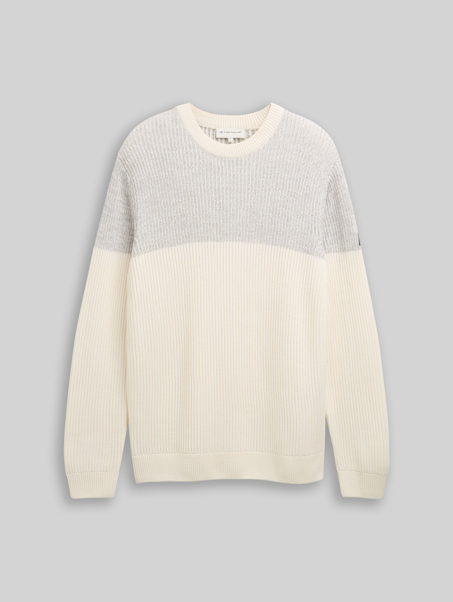 Knitted jumper - offwhite grey plated mouline