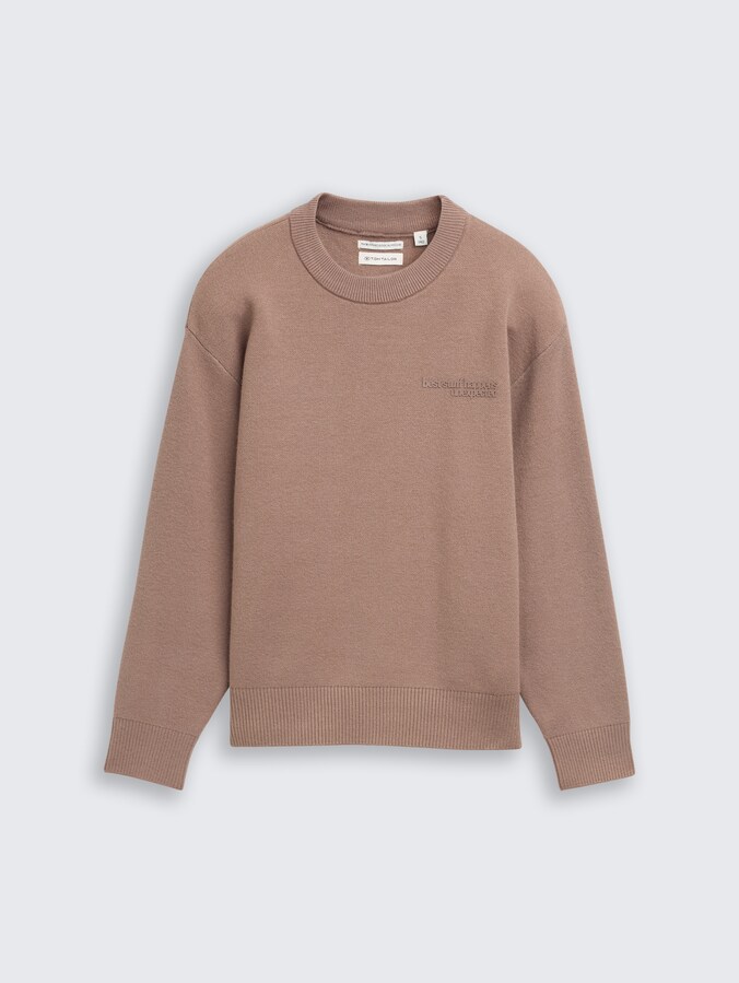 Oversized knitted jumper by Teen Boys, taupe grey