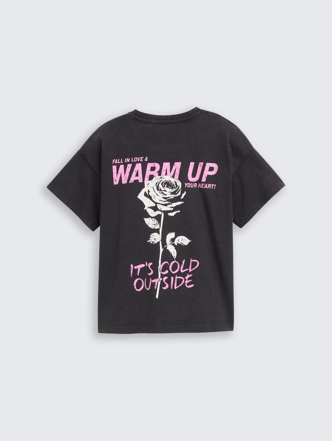 Oversize T-Shirt mit Rückenprint - heavy black