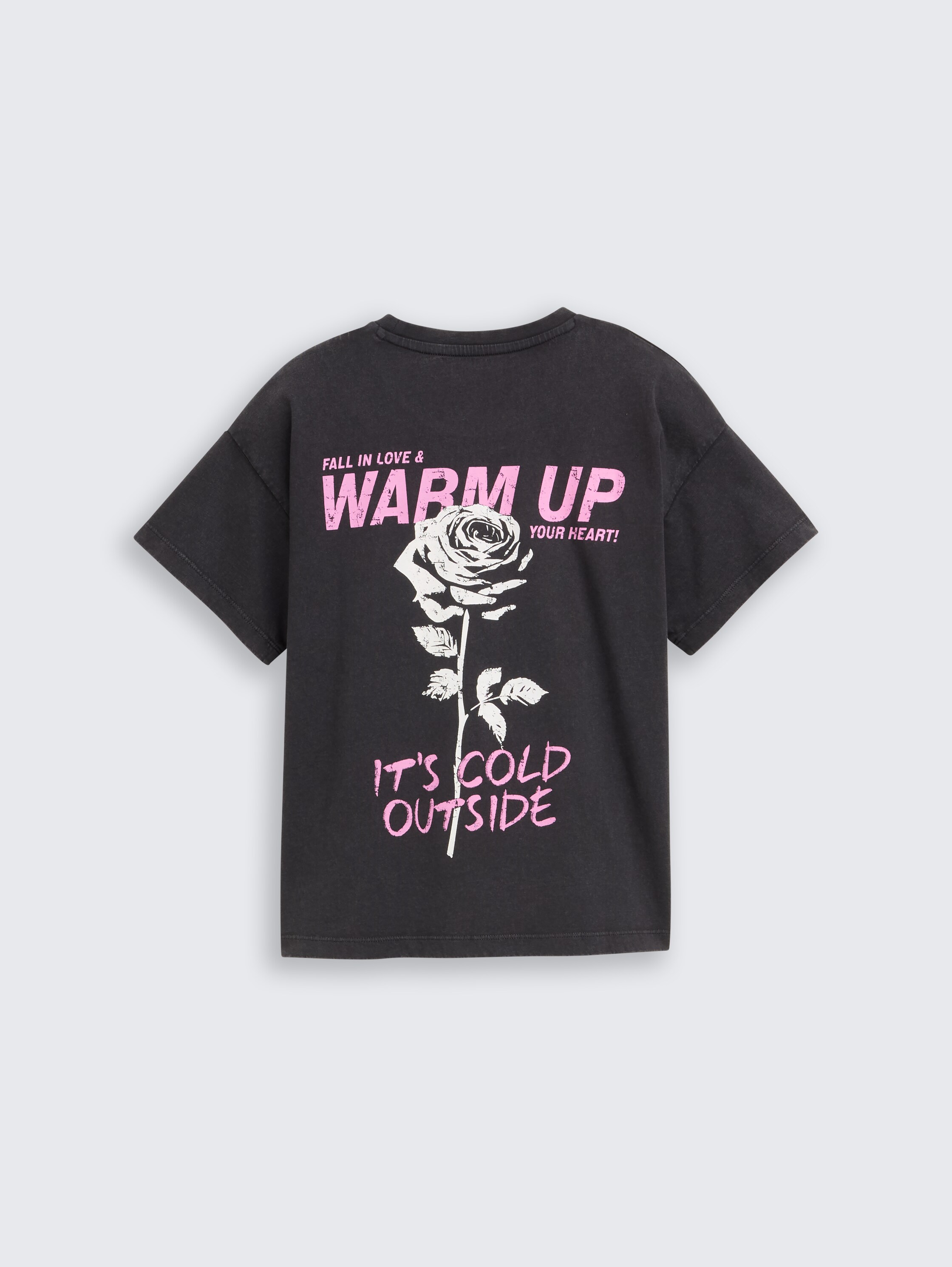 Oversize T-Shirt mit Rückenprint - heavy_black - 