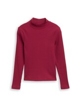 Not Selected, Ribbed long-sleeved shirt with stand-up collar by , red