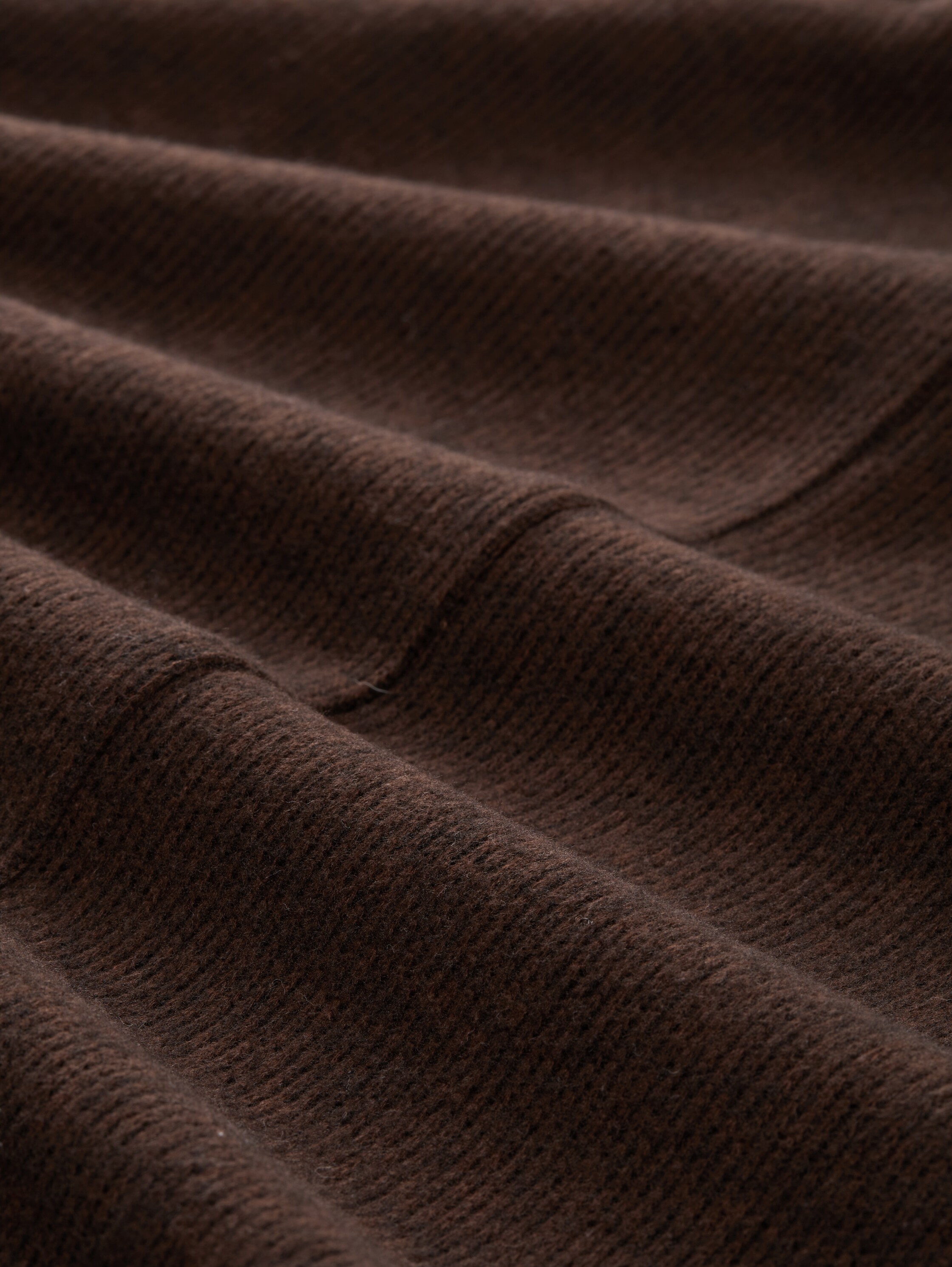 Cosy Rock in Melange-Optik - dark pecan brown melange - Material-Ansicht