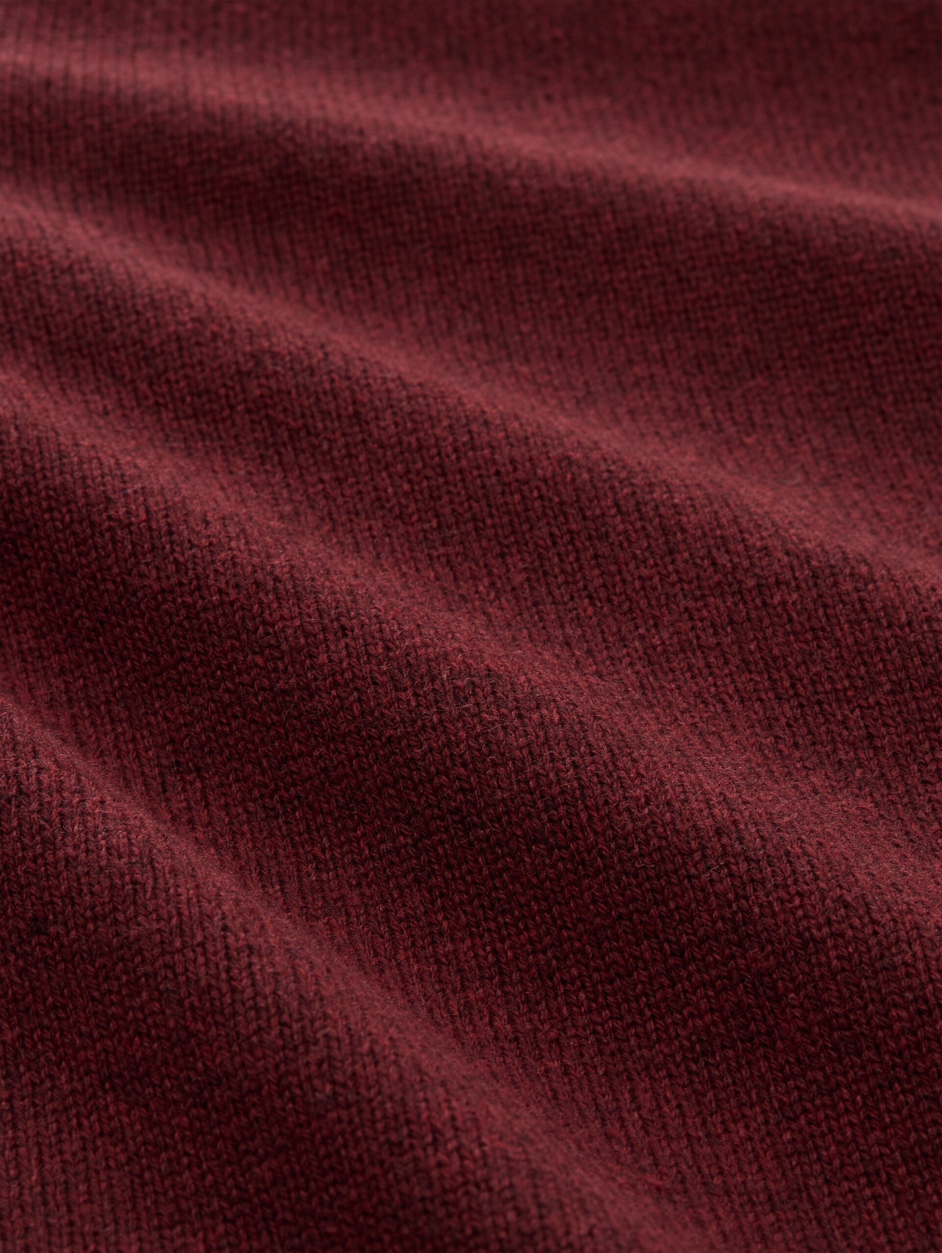 Strickpullover mit Ripp-Details - bordeaux melange - Material-Ansicht