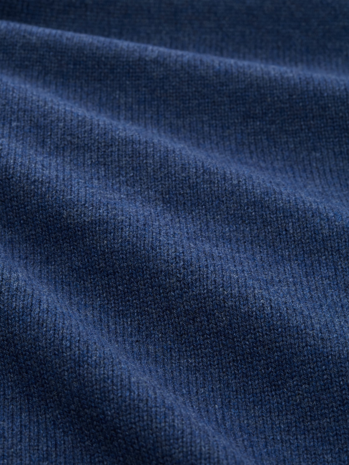 Strickpullover mit Ripp-Details - ocean blue melange - Material-Ansicht