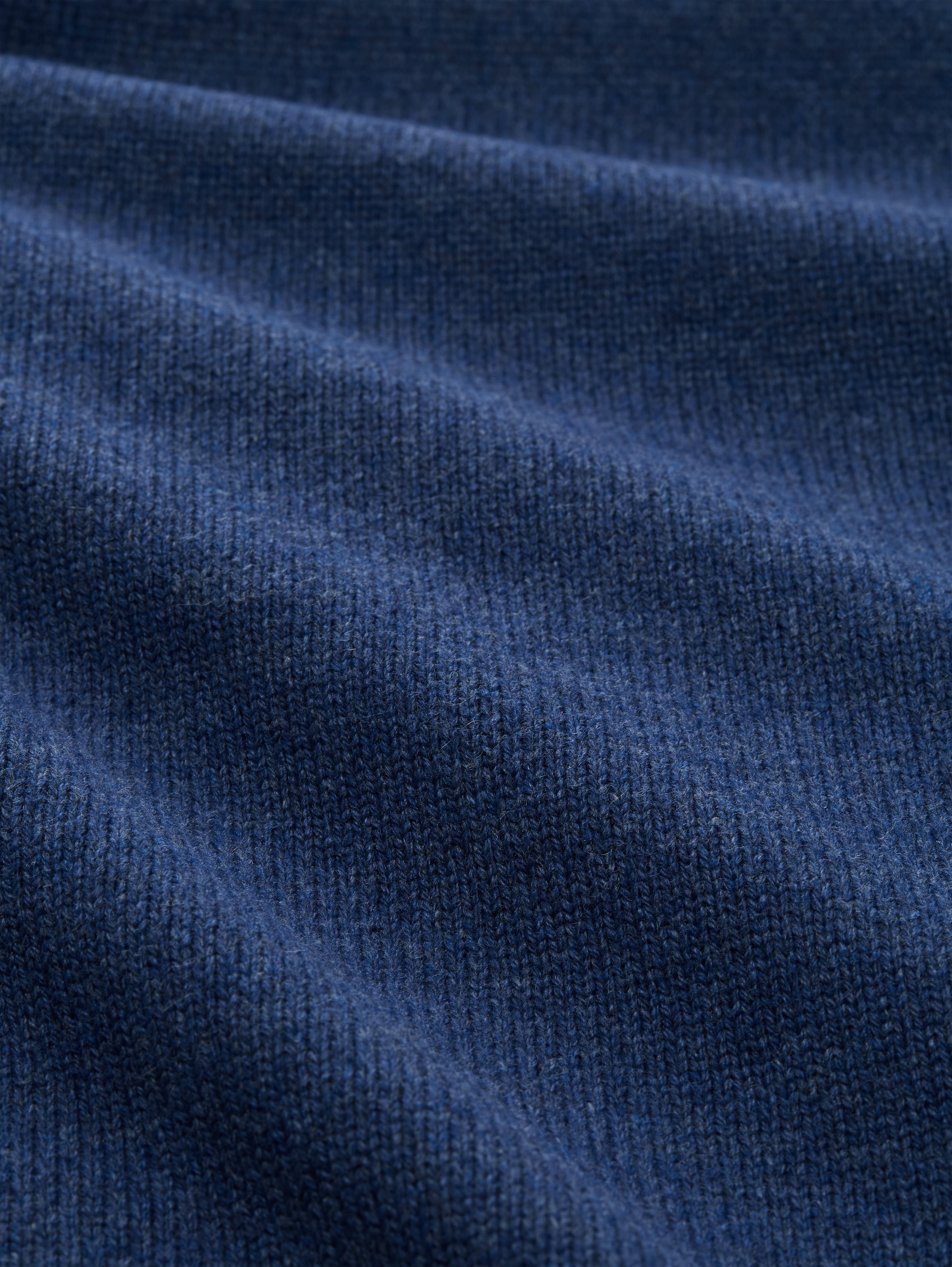 Knitted jumper with ribbed details - ocean blue melange - Material view