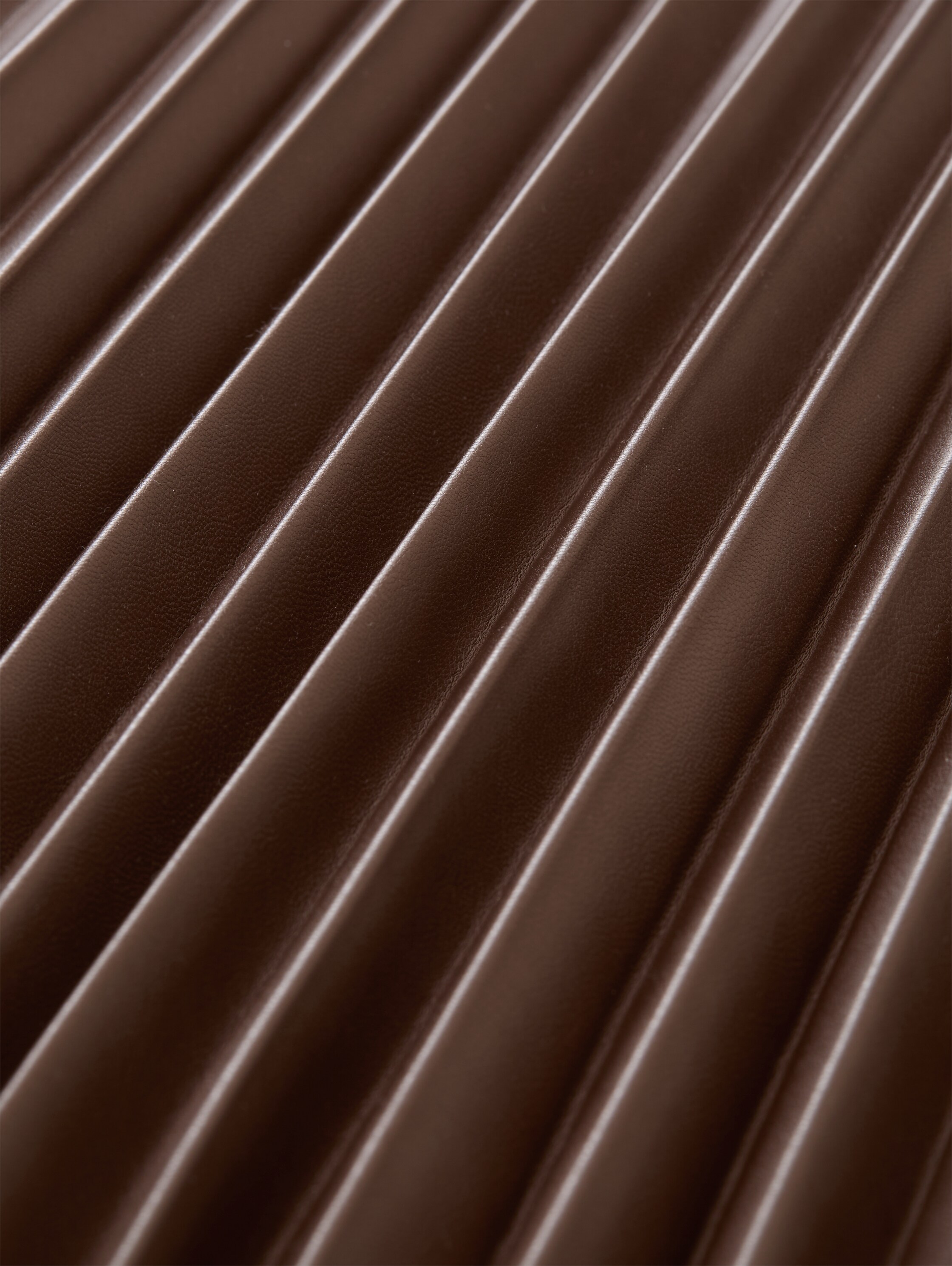 Plissee Midi-Rock in Lederoptik - dark_pecan_brown - 