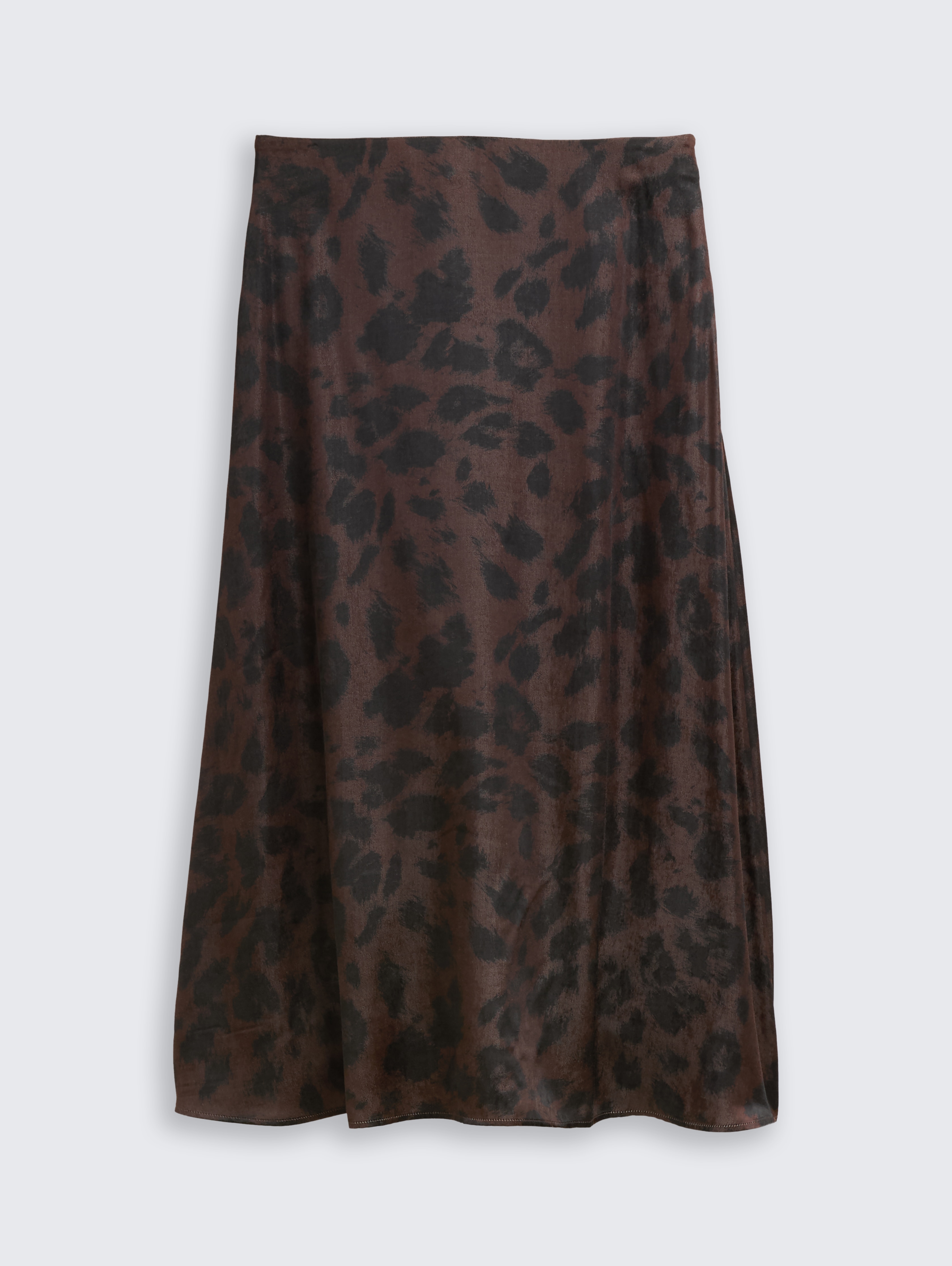 Satin Midi-Rock von Women, brown black big leo print