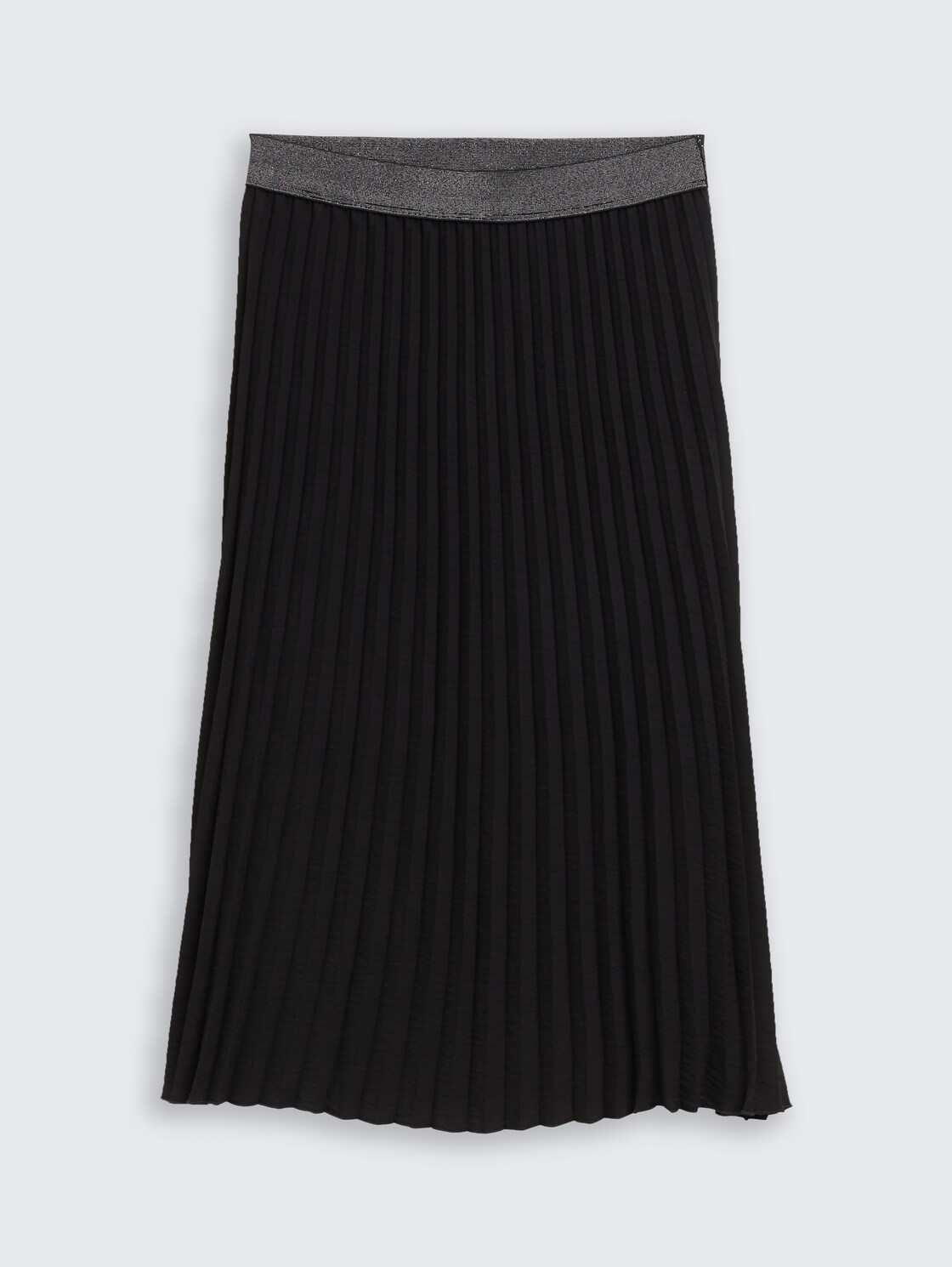 Plissee Midi-Rock mit Glitzer-Detail - deep black - Vorder-Produkt-Ansicht