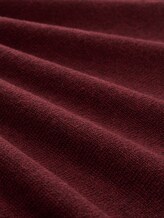 Troyer Strickpullover mit Ripp-Details - bordeaux melange - Material-Ansicht