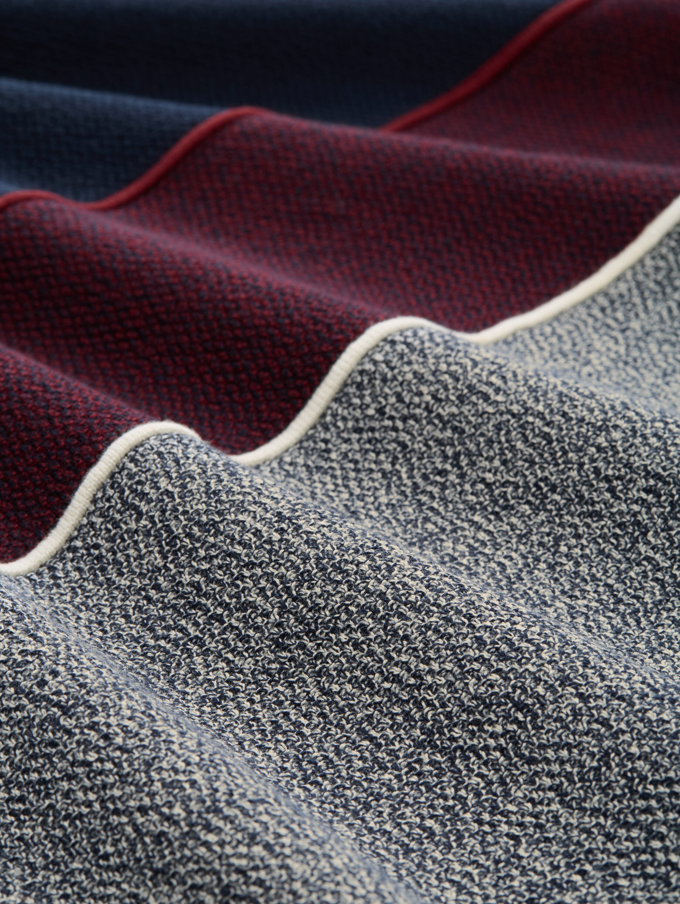 Strickpullover mit Colour Blocking - navy_red_white_stripe - 