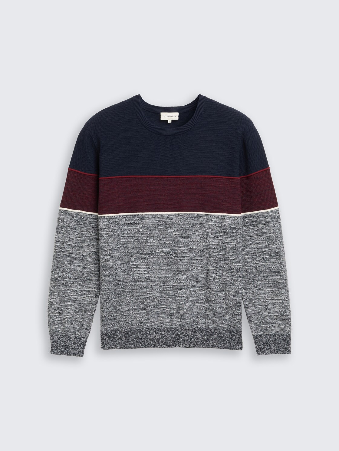 Strickpullover mit Colour Blocking - navy red white stripe