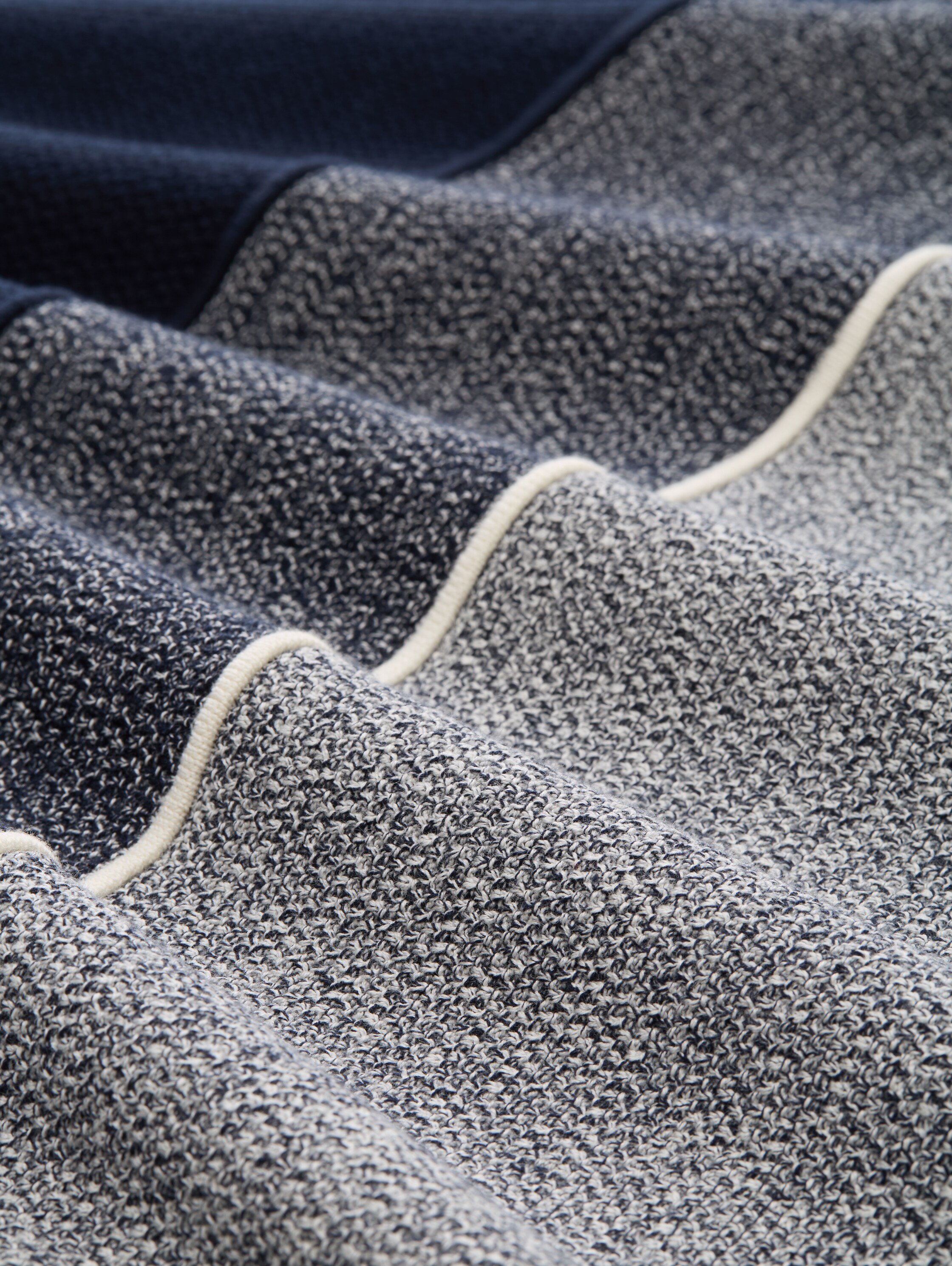 Strickpullover mit Colour Blocking - navy_offwhite_white_stripe - 