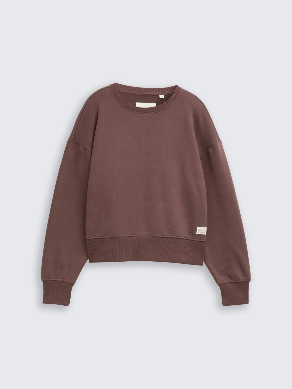 Basic Sweatshirt mit Badge - soft chocolate brown - Vorder-Produkt-Ansicht