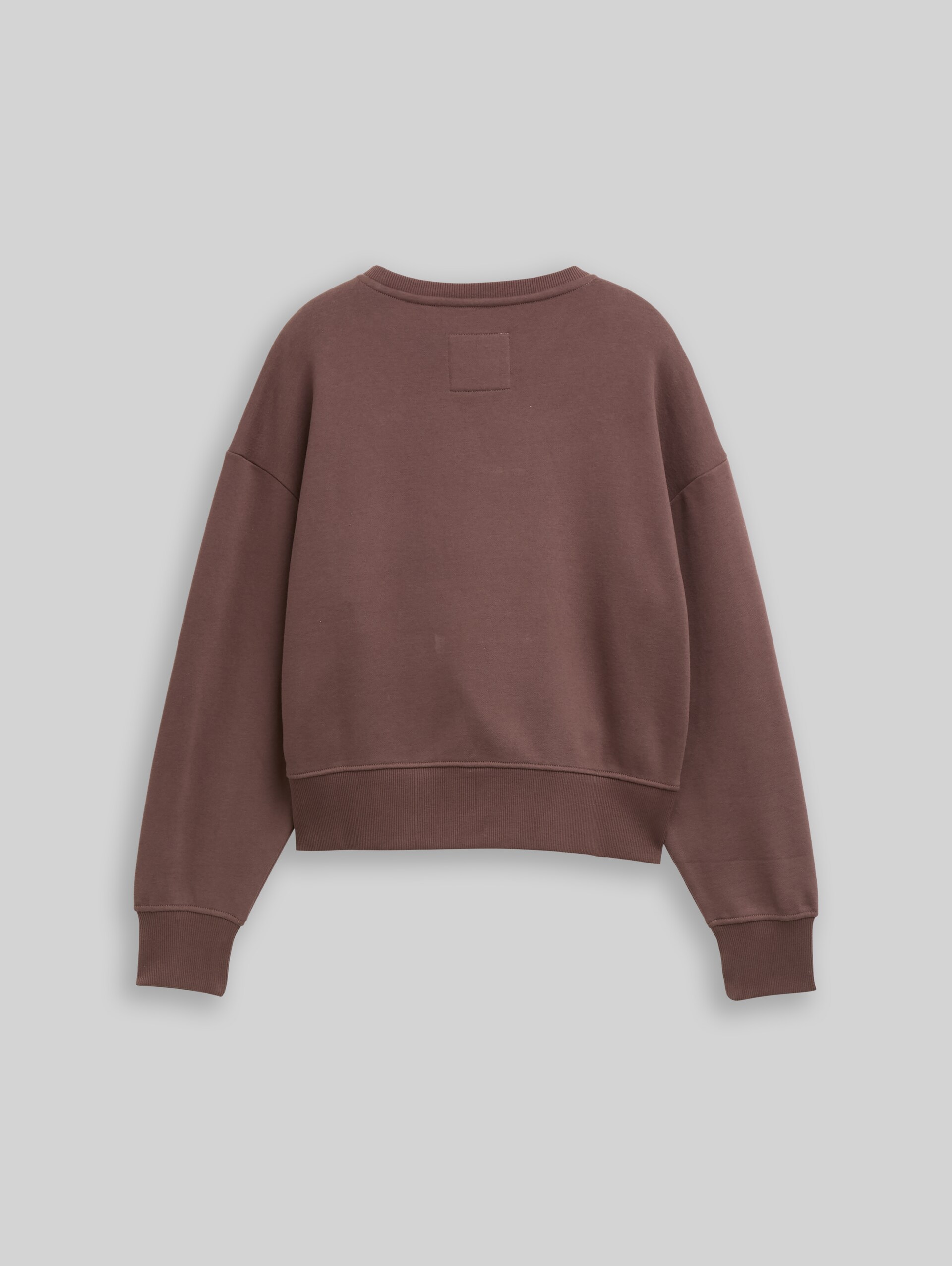 Basic sweatshirt with badge - soft chocolate brown