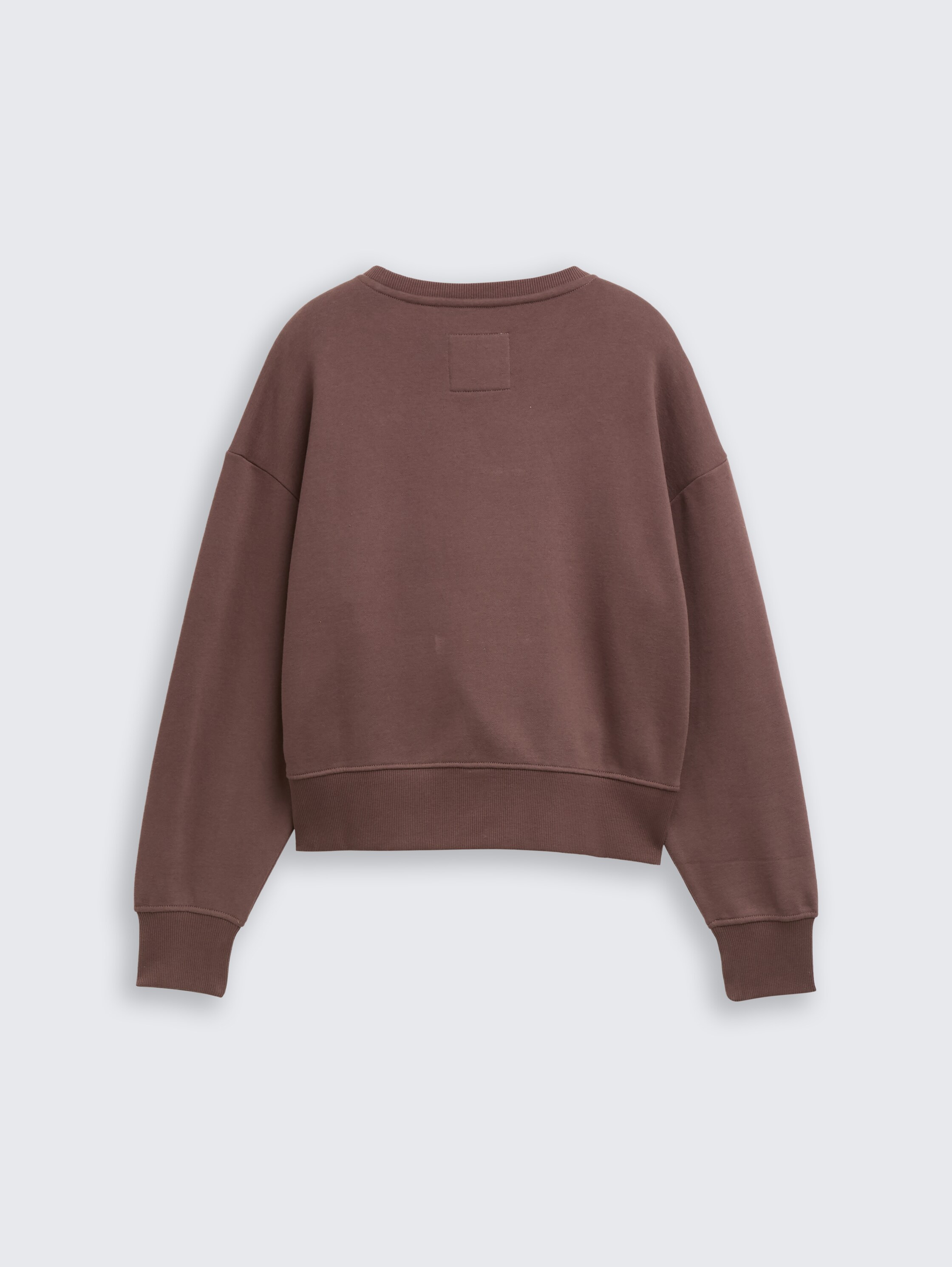 Basic sweatshirt with badge - soft chocolate brown