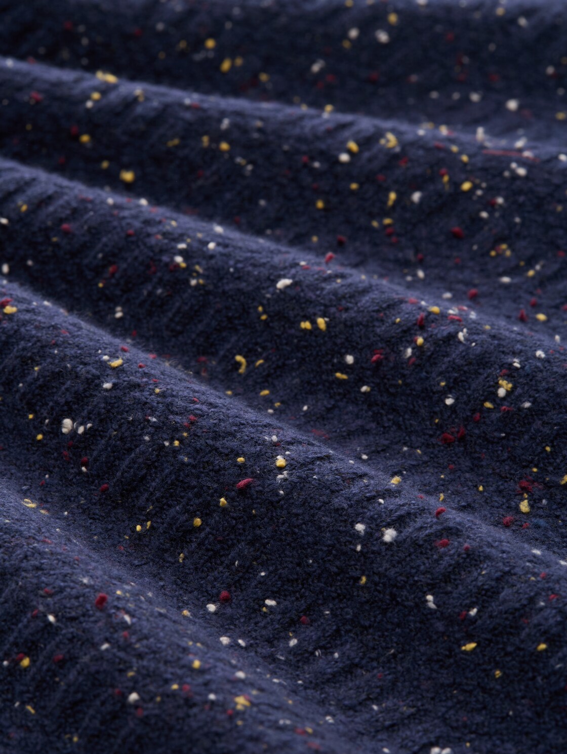 Strickpullover mit Rundhalsausschnitt - navy multicolor neps - Material-Ansicht