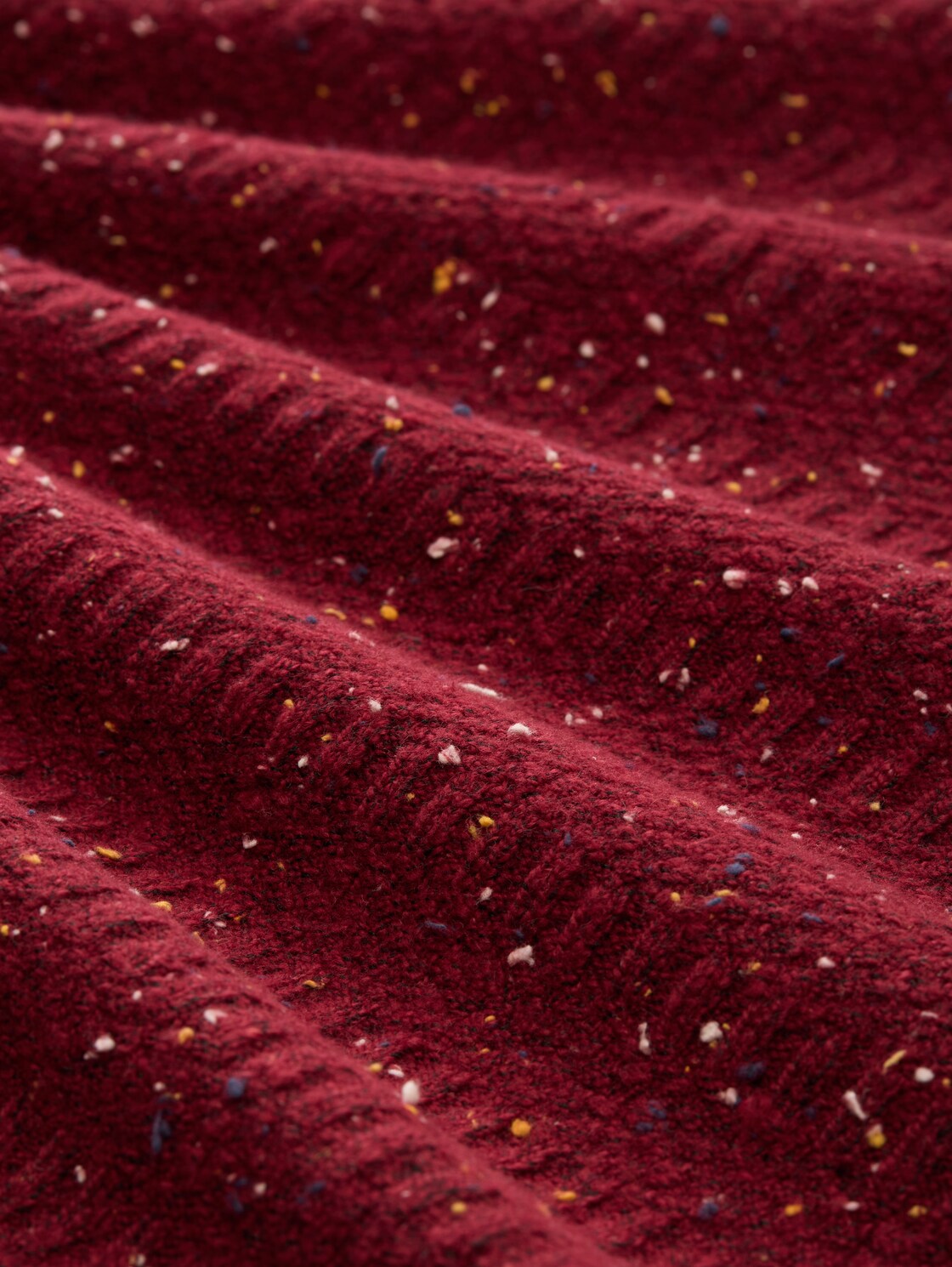 Strickpullover mit Rundhalsausschnitt - bordeaux multicolor neps - Material-Ansicht