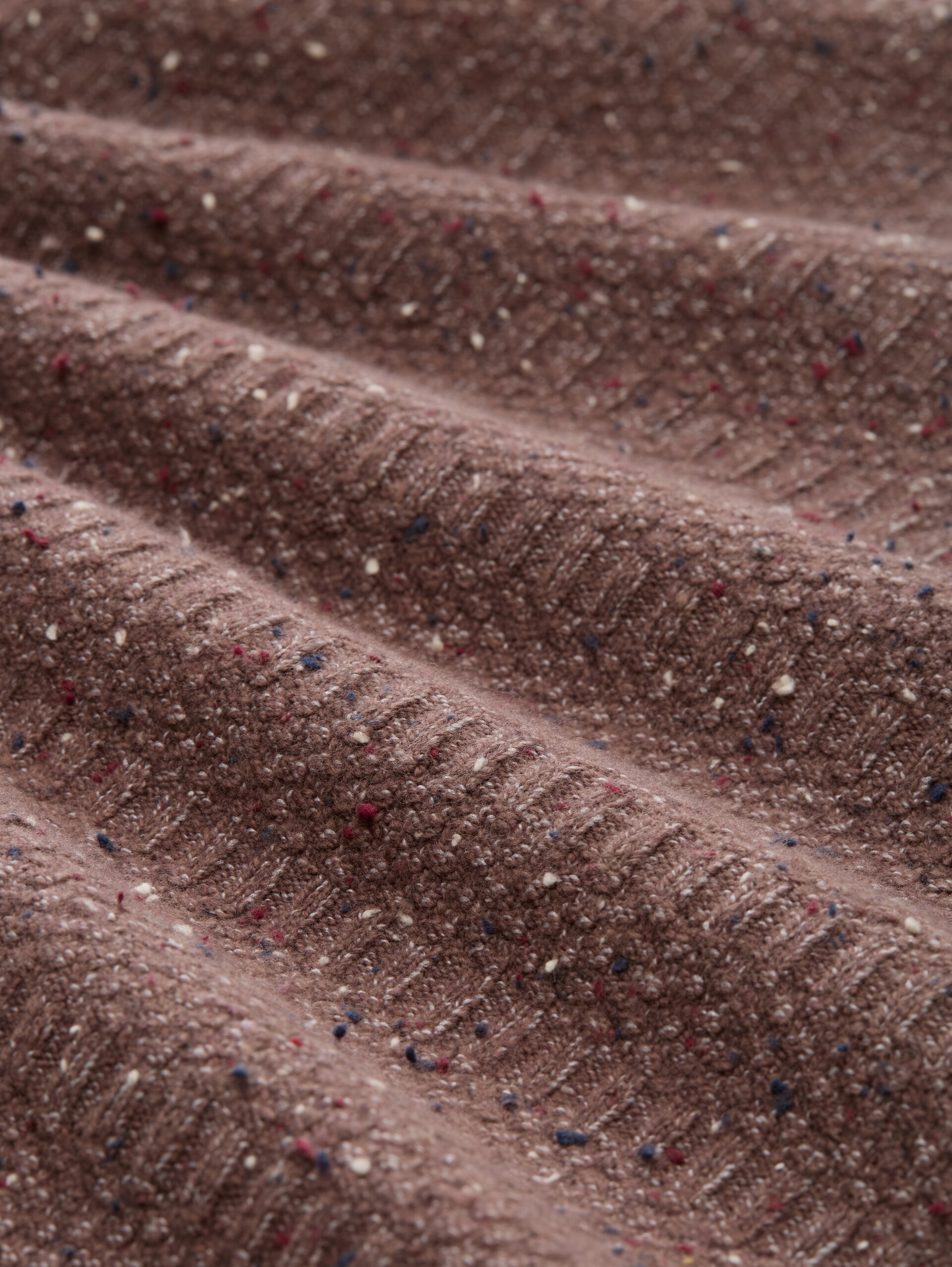 Gebreide trui met ronde hals - dark brown multicolor neps - Materiaalweergave