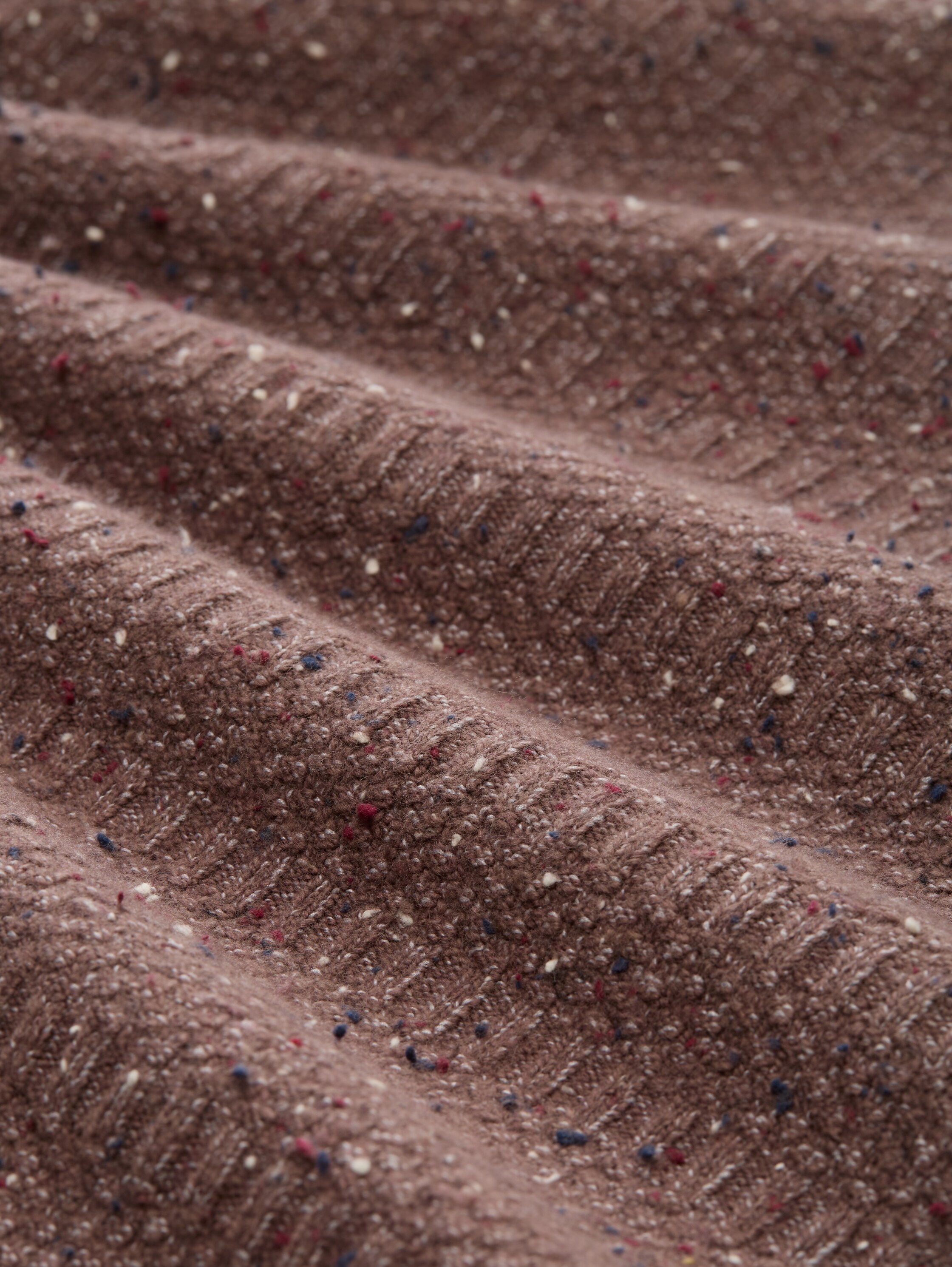 Strickpullover mit Rundhalsausschnitt - dark_brown_multicolor_neps - 