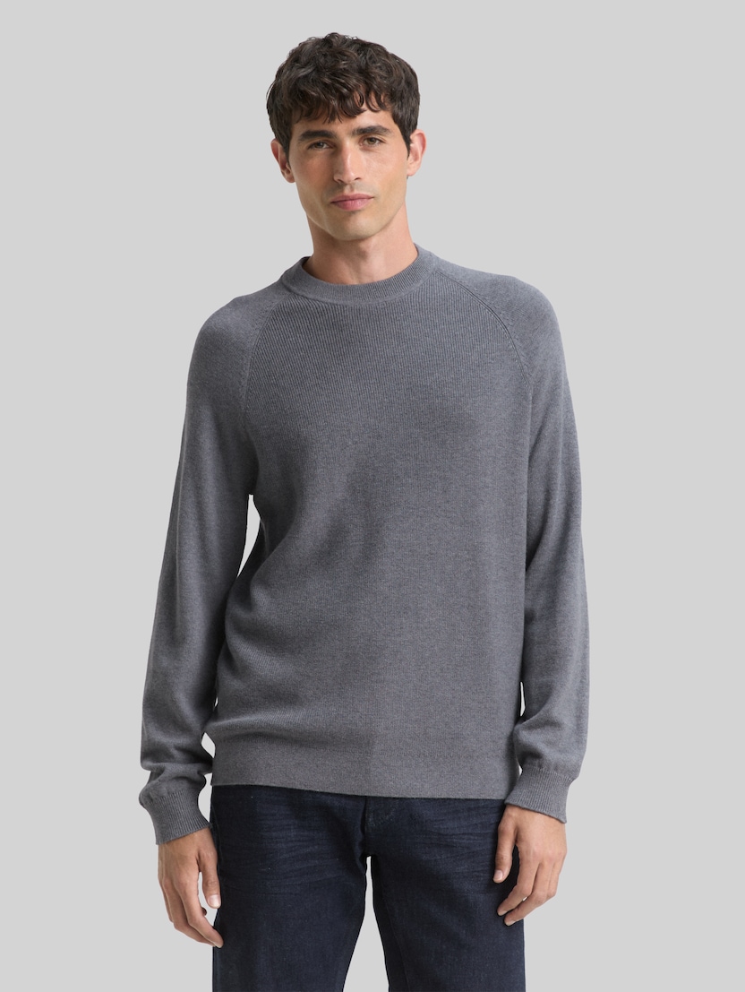 Strickpullover mit Wollanteil von Men, classic dark grey melange
