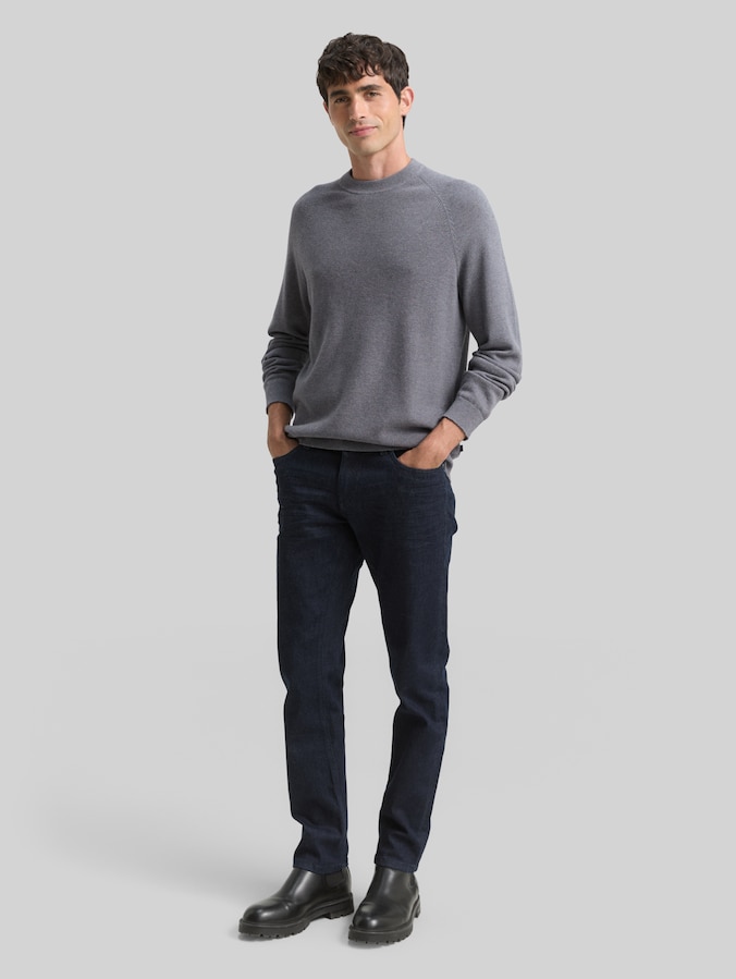 Strickpullover mit Wollanteil von Men, classic dark grey melange