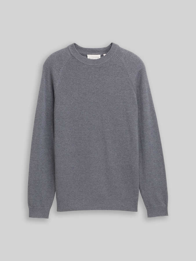 Strickpullover mit Wollanteil von Men, classic dark grey melange