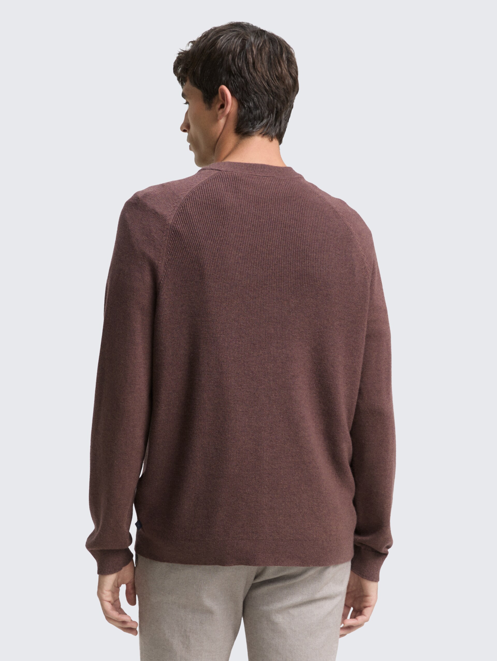Strickpullover mit Wollanteil - bag brown melange