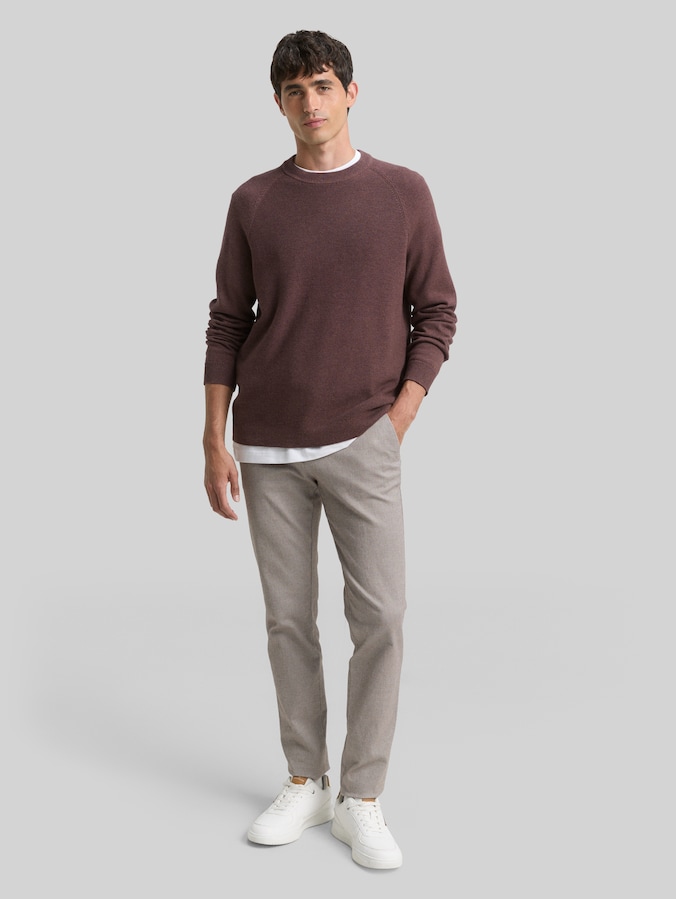 Strickpullover mit Wollanteil von Men, bag brown melange