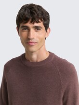 Pull en maille en laine mélangée - bag brown melange - Vue détaillée du modèle
