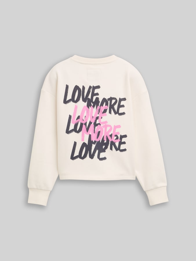 Sweatshirt mit Rückenprint von Teen Girls, Gardenia White