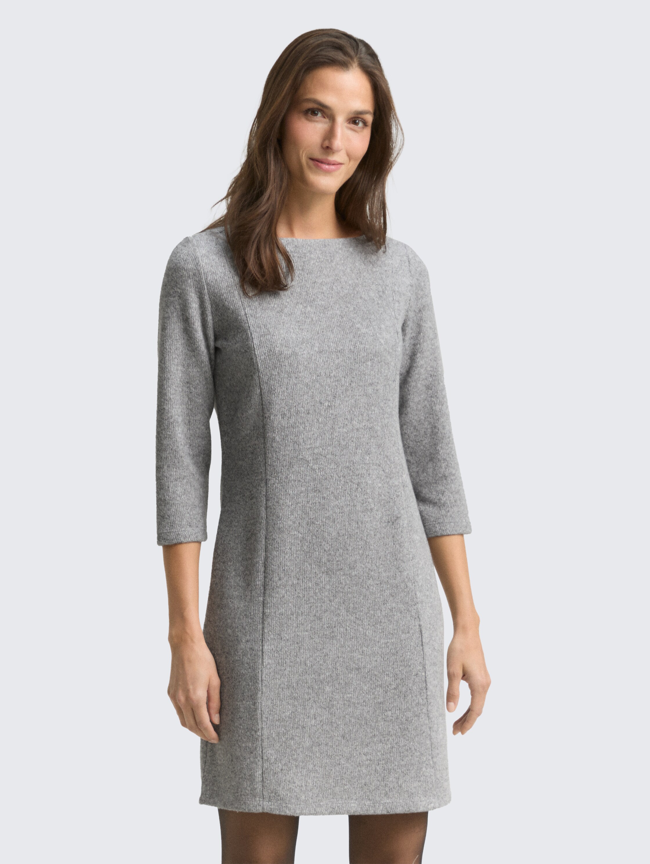 Cosy Kleid mit 3/4-Arm - medium_silver_grey_melange - 