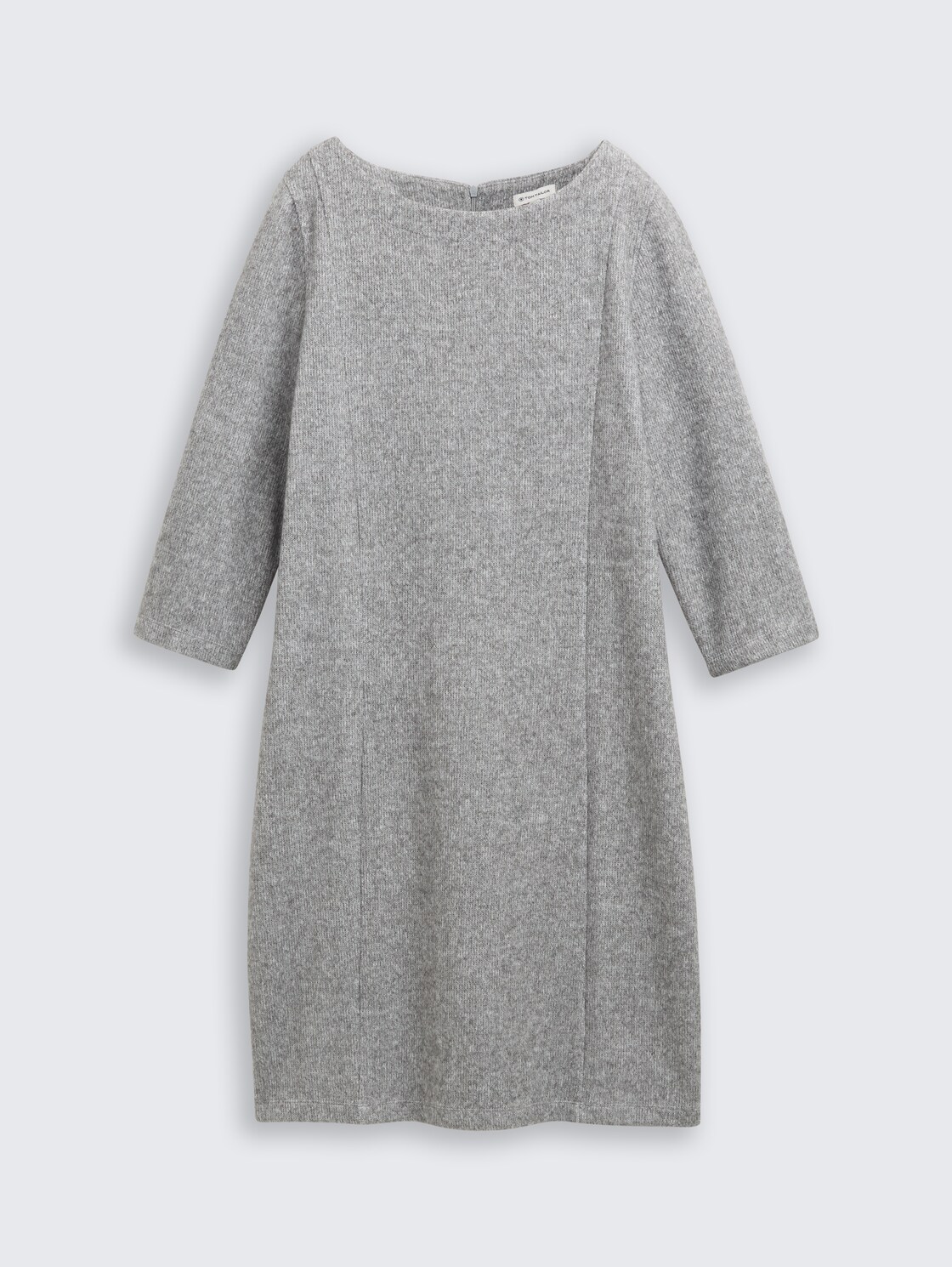 Cosy Kleid mit 3/4-Arm - medium silver grey melange - Vorder-Produkt-Ansicht